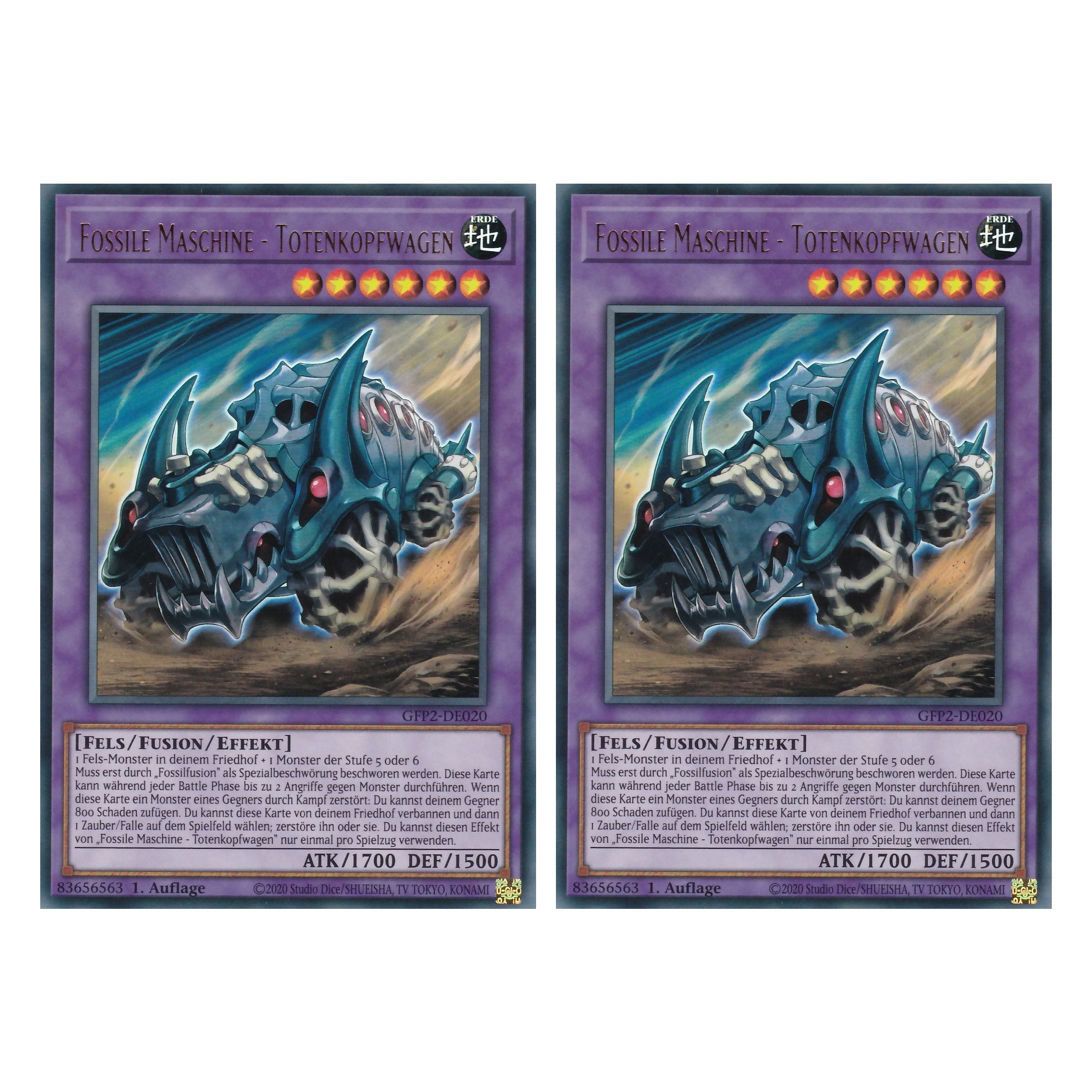 Fossile Maschine - Totenkopfwagen - GFP2-DE020 - Ultra Rare - Deutsch - 1. Auflage - Ghost from the Past II The Second Hunting - Yu-Gi-Oh! - Duo Set (2 Stück)