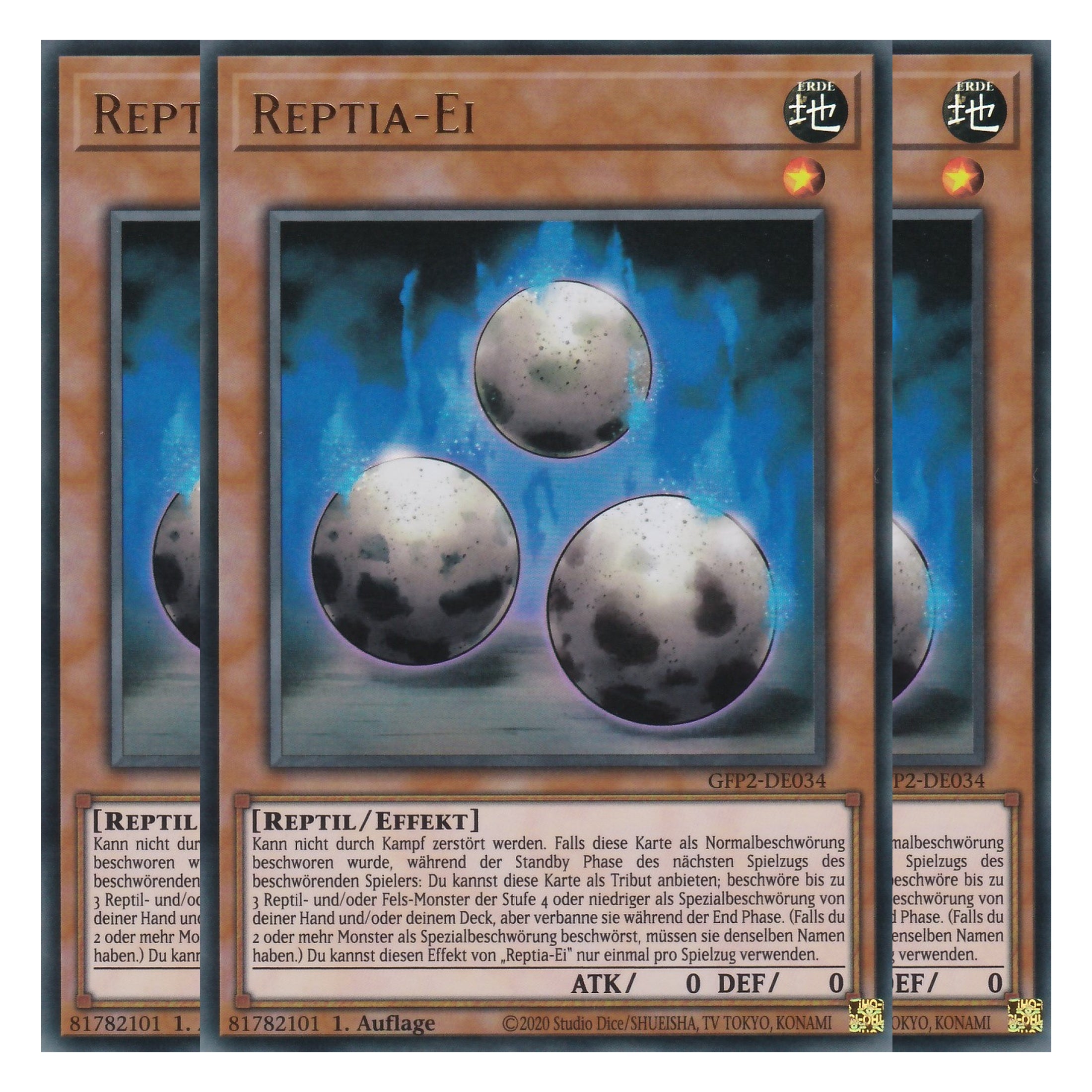 Reptia-Ei - GFP2-DE034 - Ultra Rare - Deutsch - 1. Auflage - Ghost from the Past II The Second Hunting - Yu-Gi-Oh! - Playset (3 Kopien)