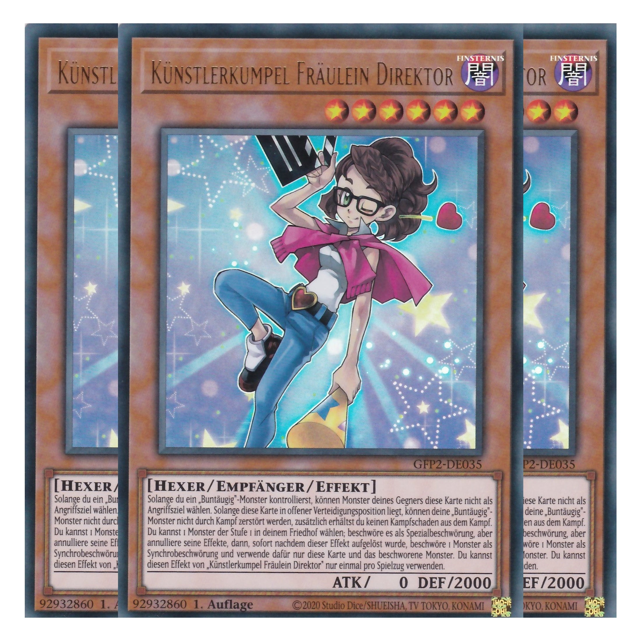 Künstlerkumpel Fräulein Direktor - GFP2-DE035 - Ultra Rare - Deutsch - 1. Auflage - Ghost from the Past II The Second Hunting - Yu-Gi-Oh! - Playset (3 Kopien)