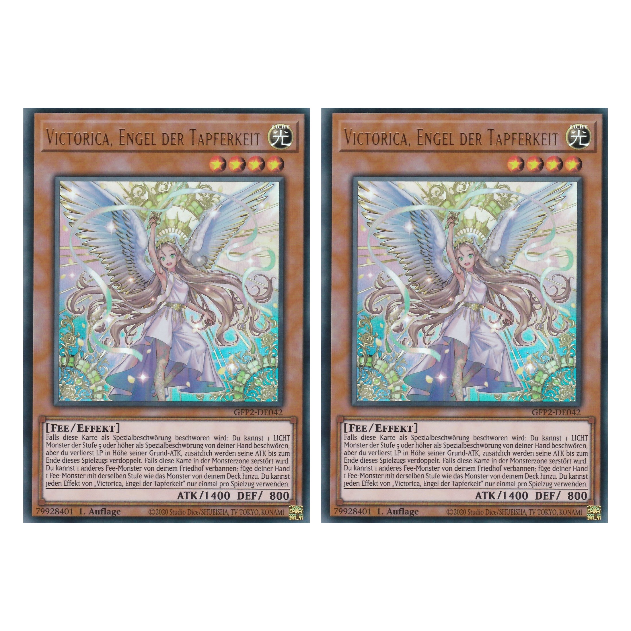 Victorica, Engel der Tapferkeit - GFP2-DE042 - Ultra Rare - Deutsch - 1. Auflage - Ghost from the Past II The Second Hunting - Yu-Gi-Oh! - Duo Set (2 Stück)
