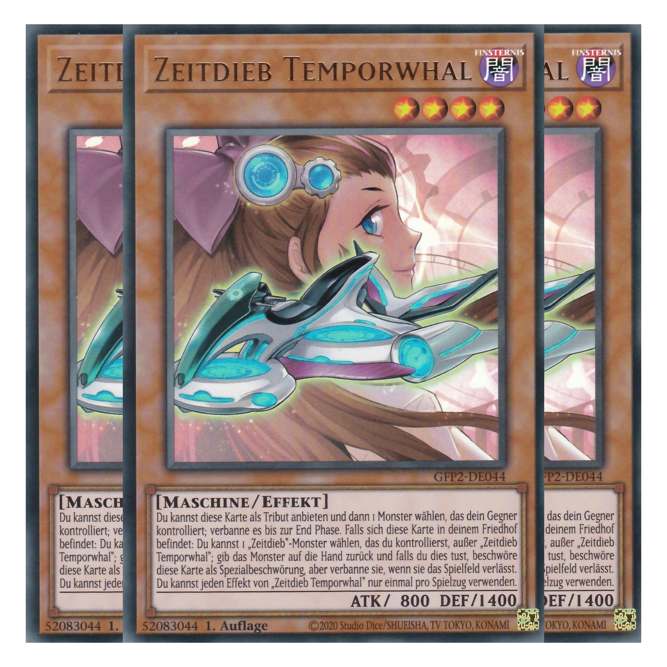 Zeitdieb Temporwhal - GFP2-DE044 - Ultra Rare - Deutsch - 1. Auflage - Ghost from the Past II The Second Hunting - Yu-Gi-Oh! - Playset (3 Kopien)