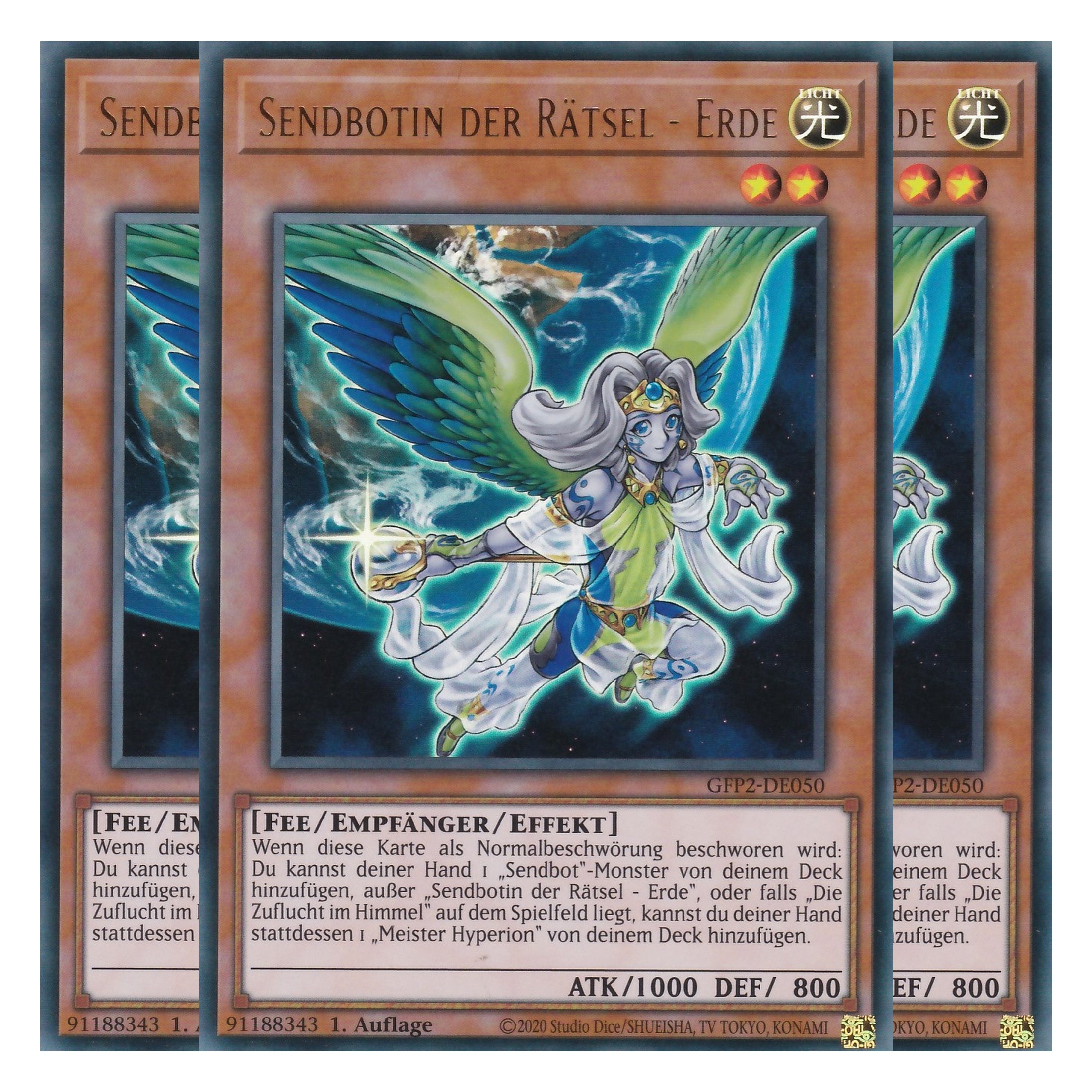 Sendbotin der Rätsel - Erde - GFP2-DE050 - Ultra Rare - Deutsch - 1. Auflage - Ghost from the Past II The Second Hunting - Yu-Gi-Oh! - Playset (3 Kopien)