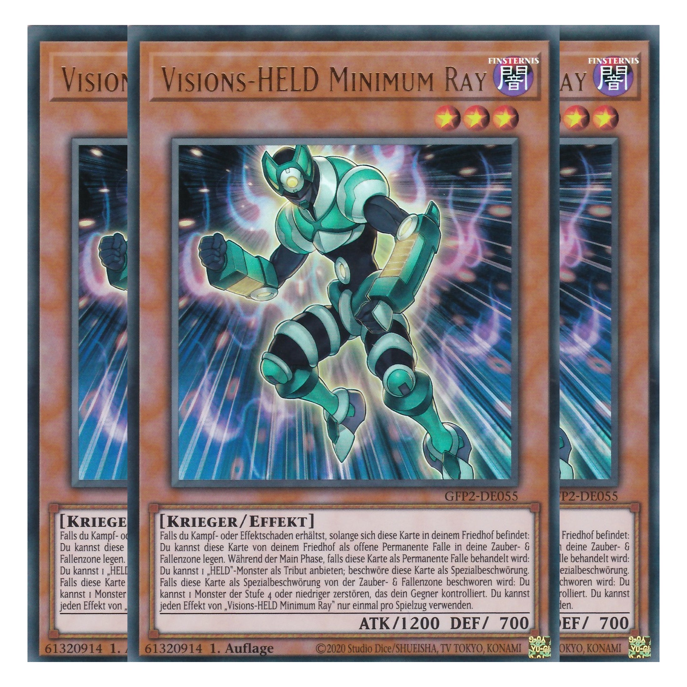 Visions-HELD Minimum Ray - GFP2-DE055 - Ultra Rare - Deutsch - 1. Auflage - Ghost from the Past II The Second Hunting - Yu-Gi-Oh! - Playset (3 Kopien)