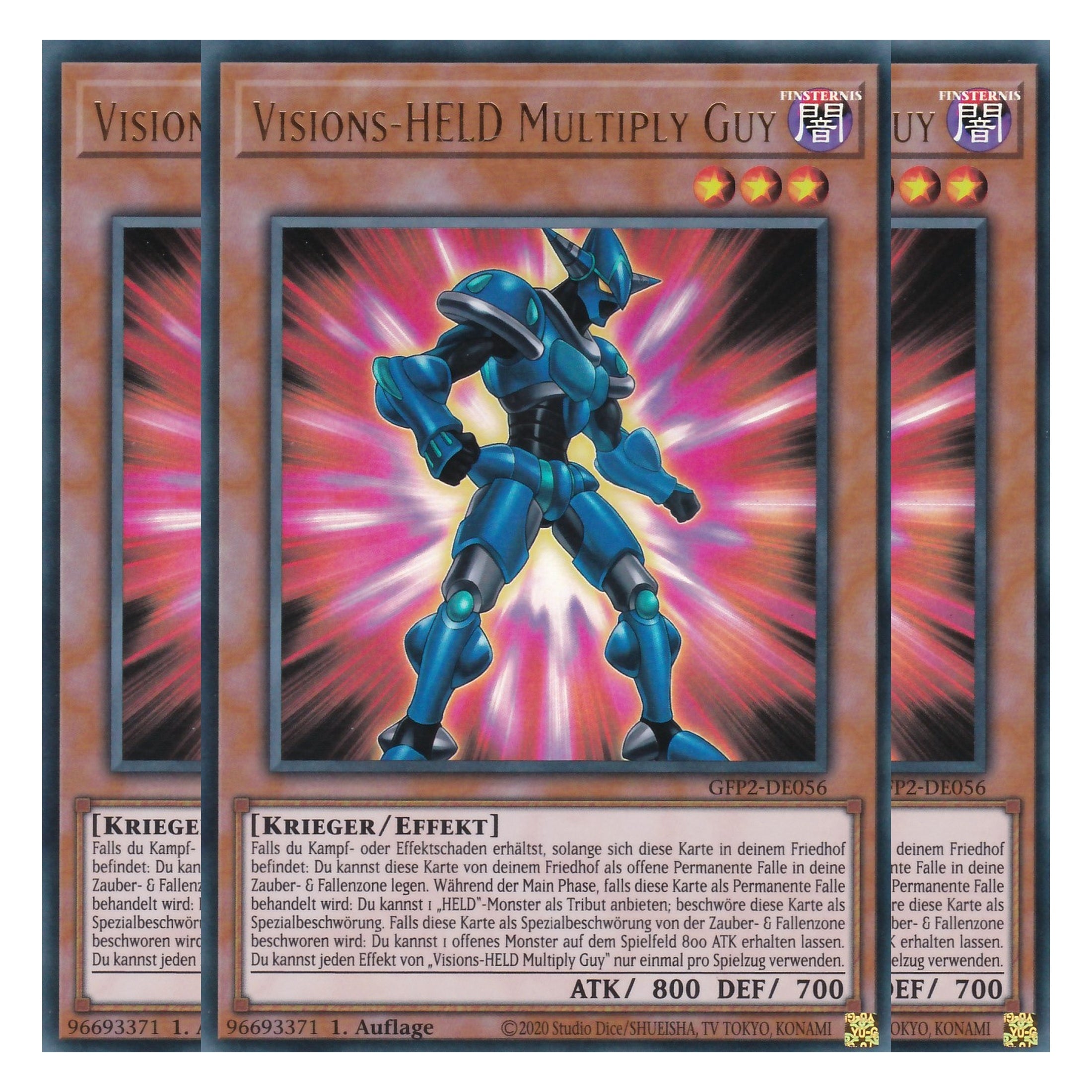 Visions-HELD Multiply Guy - GFP2-DE056 - Ultra Rare - Deutsch - 1. Auflage - Ghost from the Past II The Second Hunting - Yu-Gi-Oh! - Playset (3 Kopien)