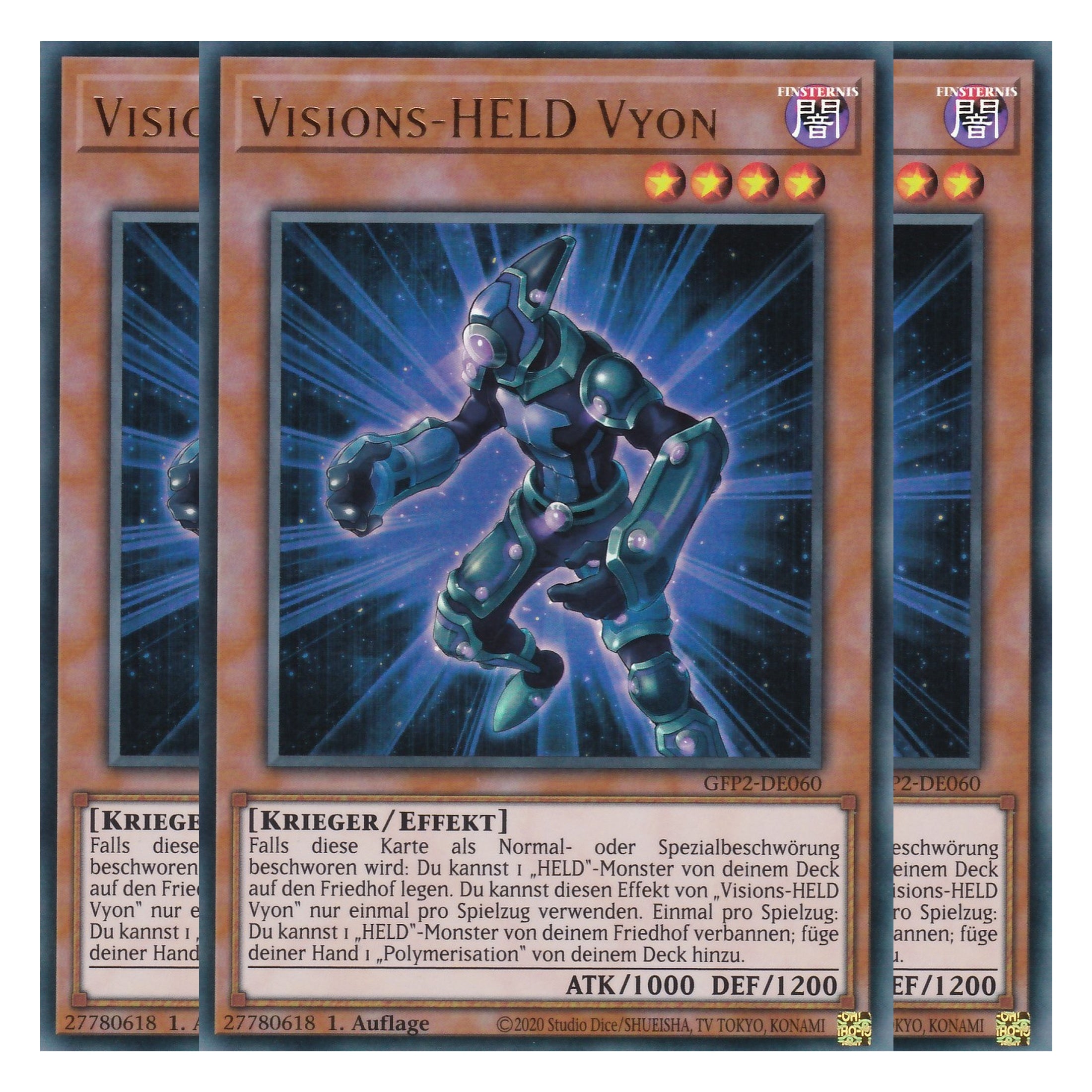 Visions-HELD Vyon - GFP2-DE060 - Ultra Rare - Deutsch - 1. Auflage - Ghost from the Past II The Second Hunting - Yu-Gi-Oh! - Playset (3 Kopien)