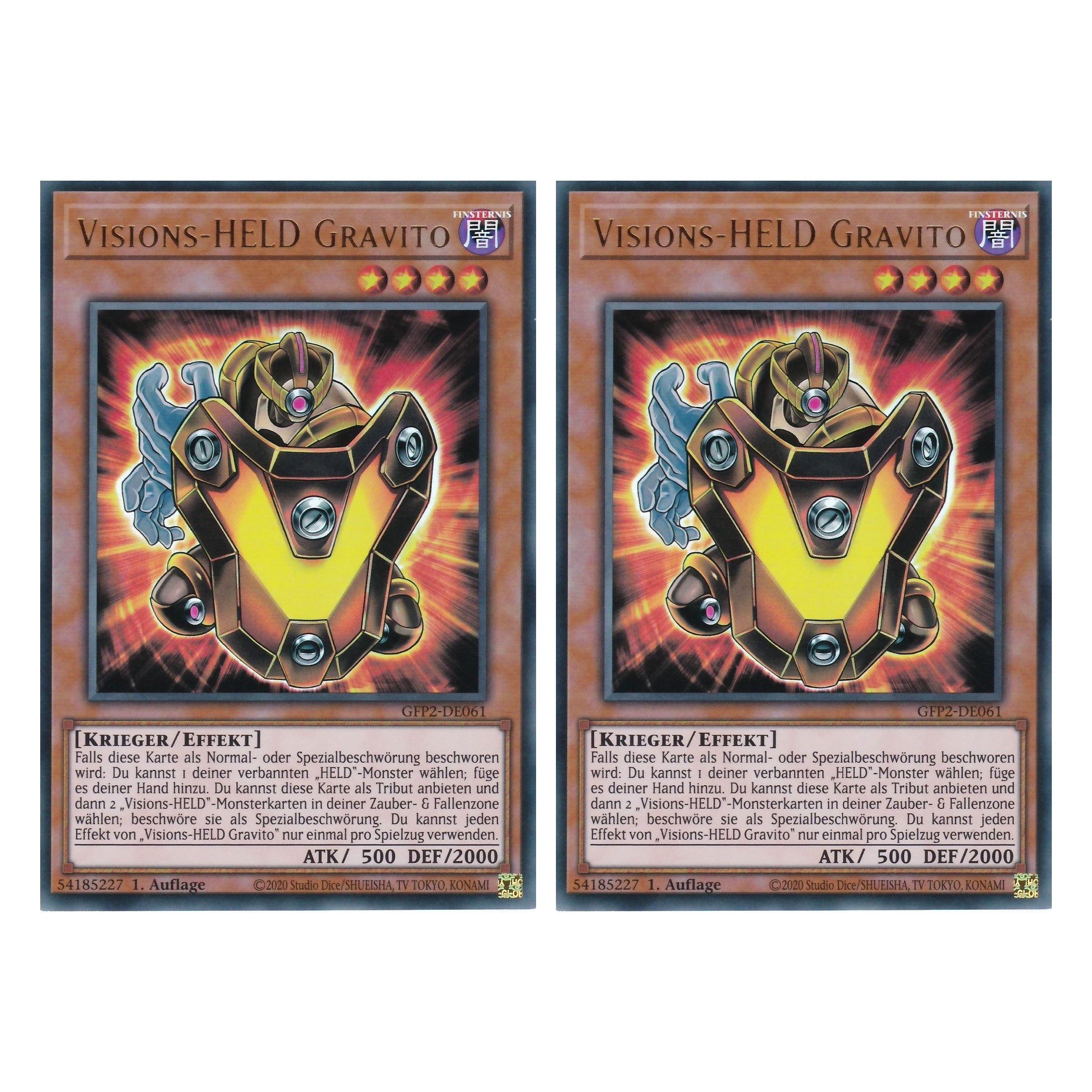 Visions-HELD Gravito - GFP2-DE061 - Ultra Rare - Deutsch - 1. Auflage - Ghost from the Past II The Second Hunting - Yu-Gi-Oh! - Duo Set (2 Stück)