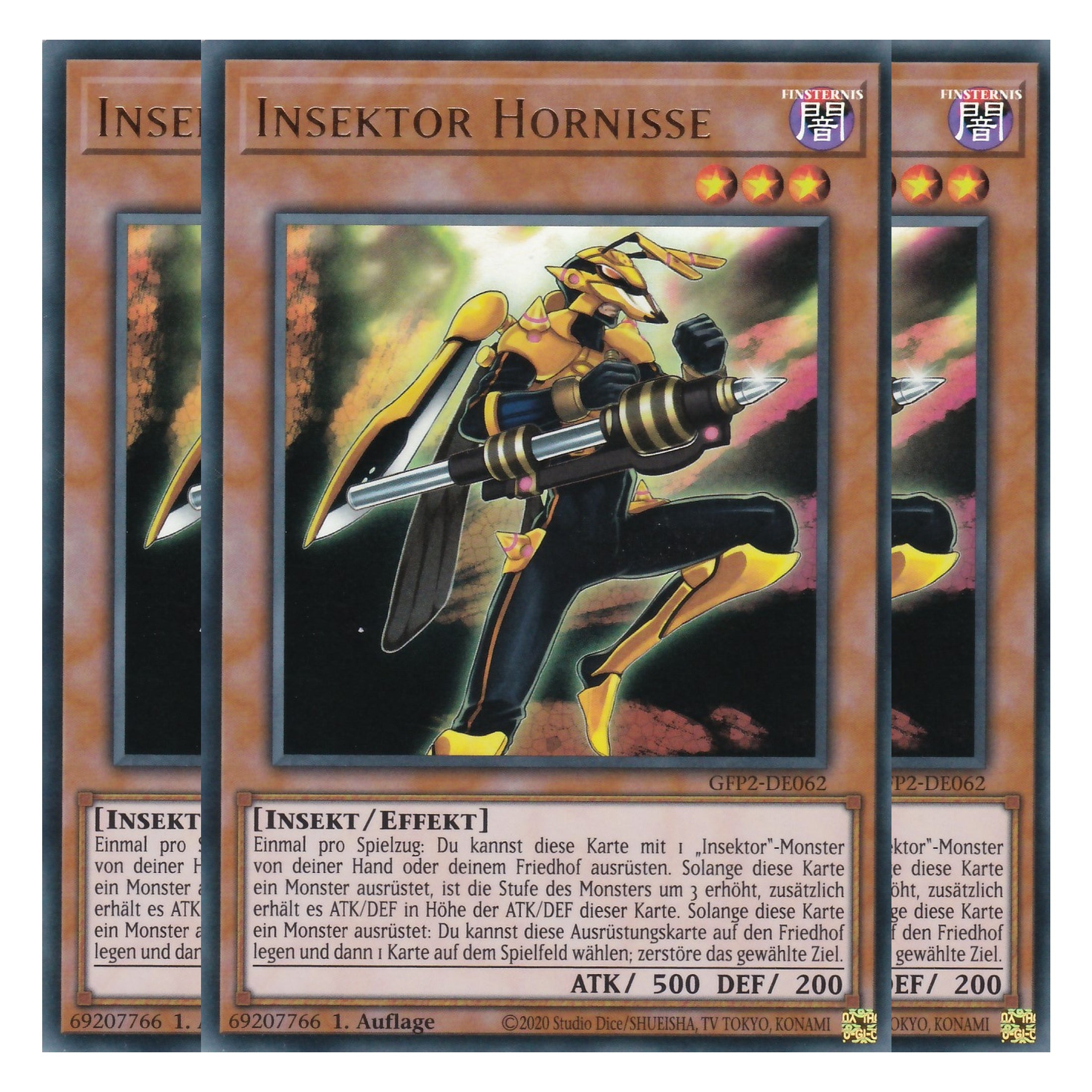 Insektor Hornisse - GFP2-DE062 - Ultra Rare - Deutsch - 1. Auflage - Ghost from the Past II The Second Hunting - Yu-Gi-Oh! - Playset (3 Kopien)