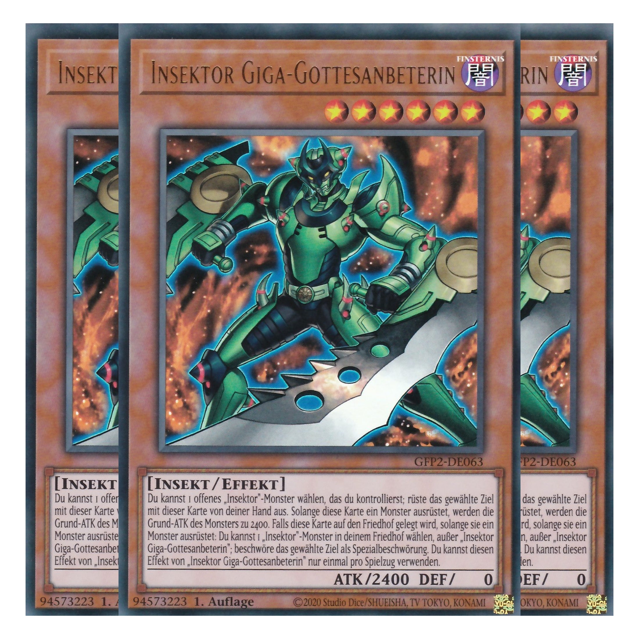Insektor Giga-Gottesanbeterin - GFP2-DE063 - Ultra Rare - Deutsch - 1. Auflage - Ghost from the Past II The Second Hunting - Yu-Gi-Oh! - Playset (3 Kopien)