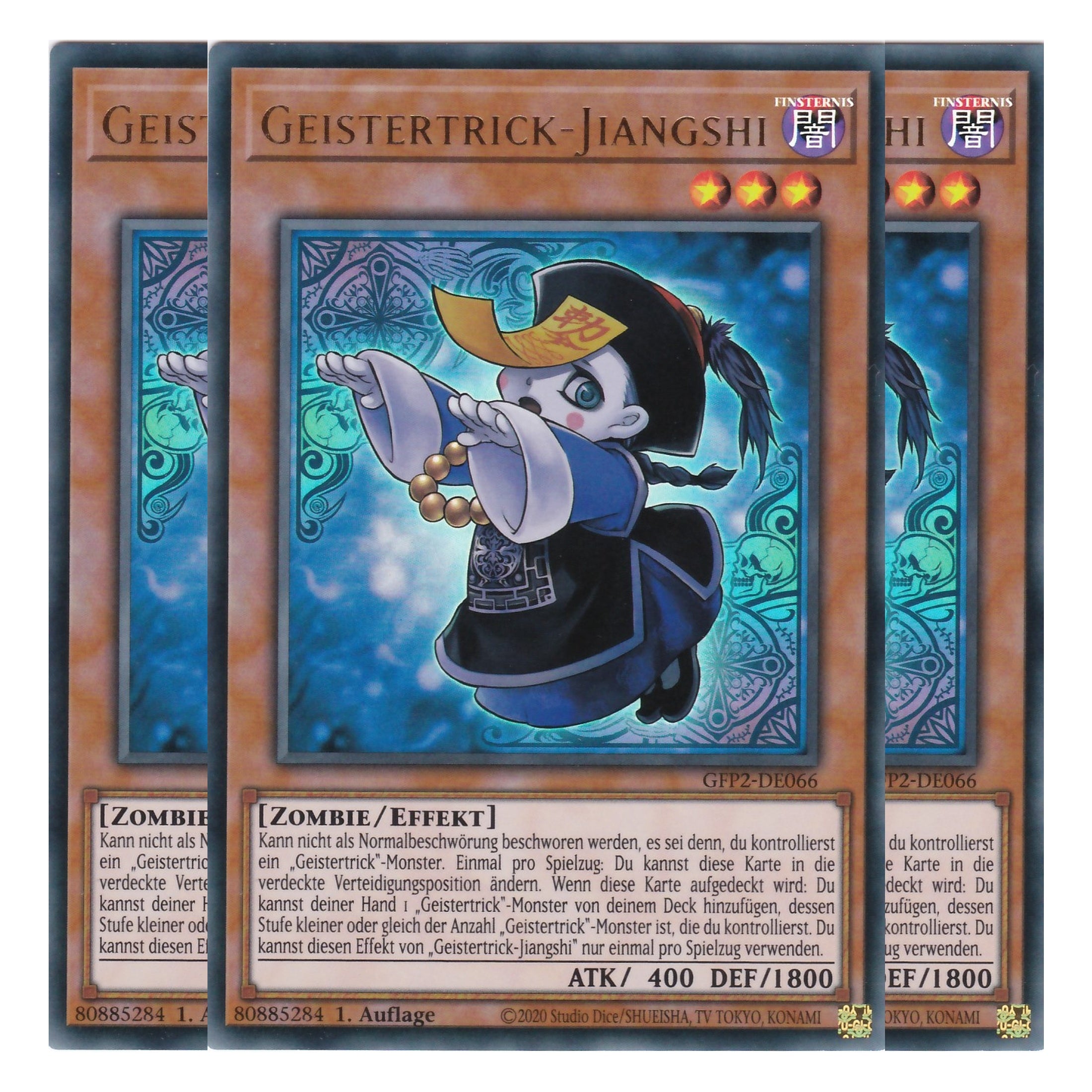Geistertrick-Jiangshi - GFP2-DE066 - Ultra Rare - Deutsch - 1. Auflage - Ghost from the Past II The Second Hunting - Yu-Gi-Oh! - Playset (3 Kopien)