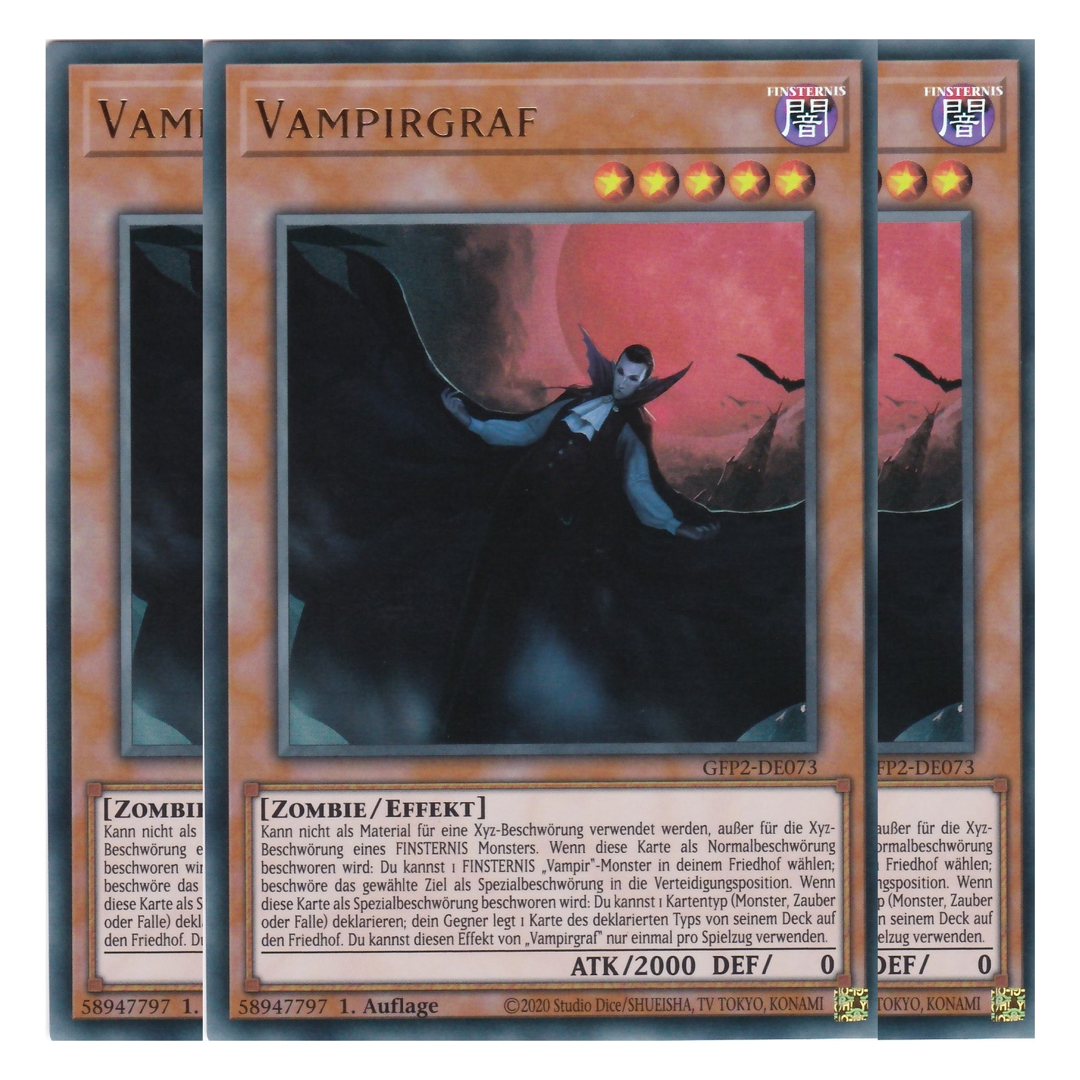 Vampirgraf - GFP2-DE073 - Ultra Rare - Deutsch - 1. Auflage - Ghost from the Past II The Second Hunting - Yu-Gi-Oh! - Playset (3 Kopien)