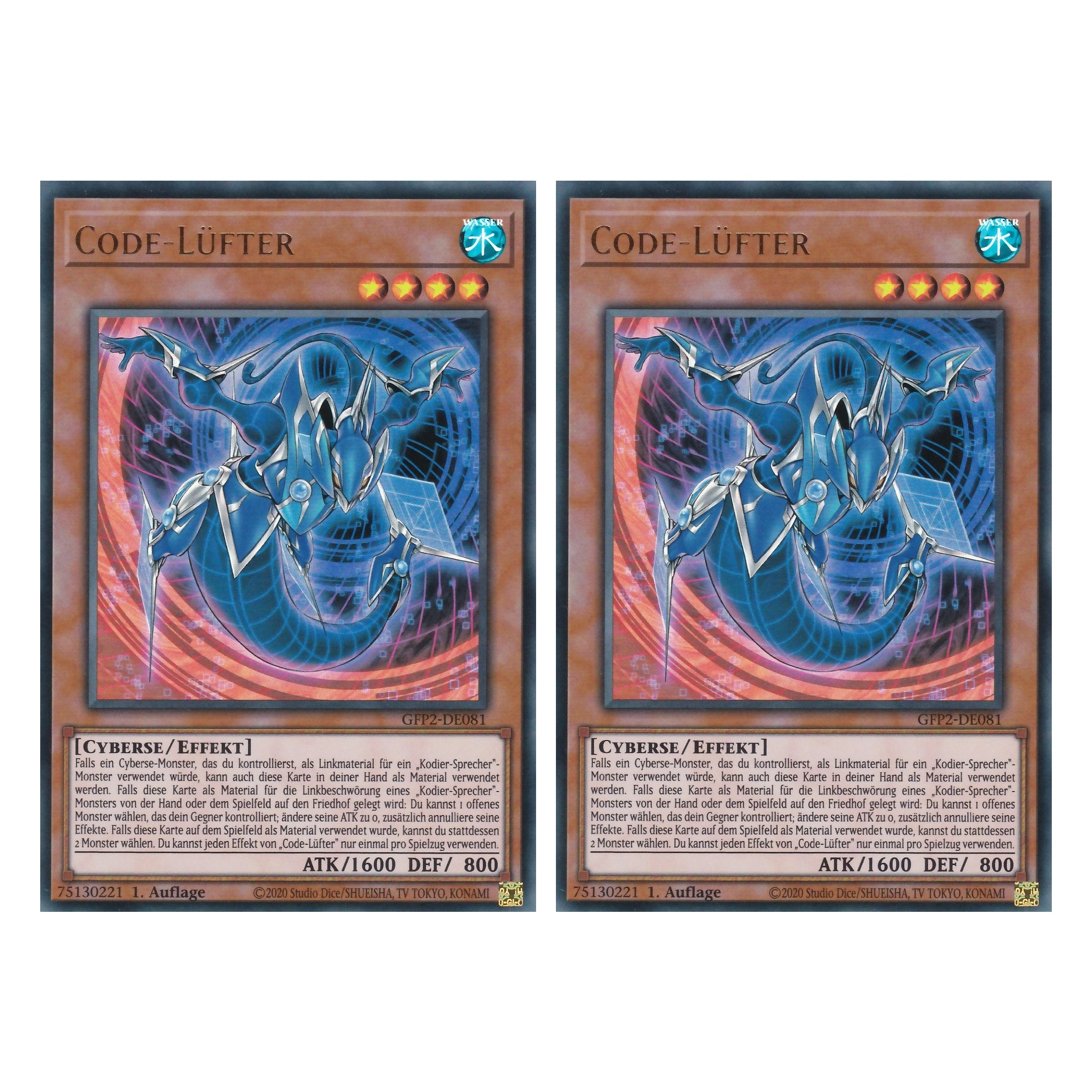 Code-Lüfter - GFP2-DE081 - Ultra Rare - Deutsch - 1. Auflage - Ghost from the Past II The Second Hunting - Yu-Gi-Oh! - Duo Set (2 Stück)