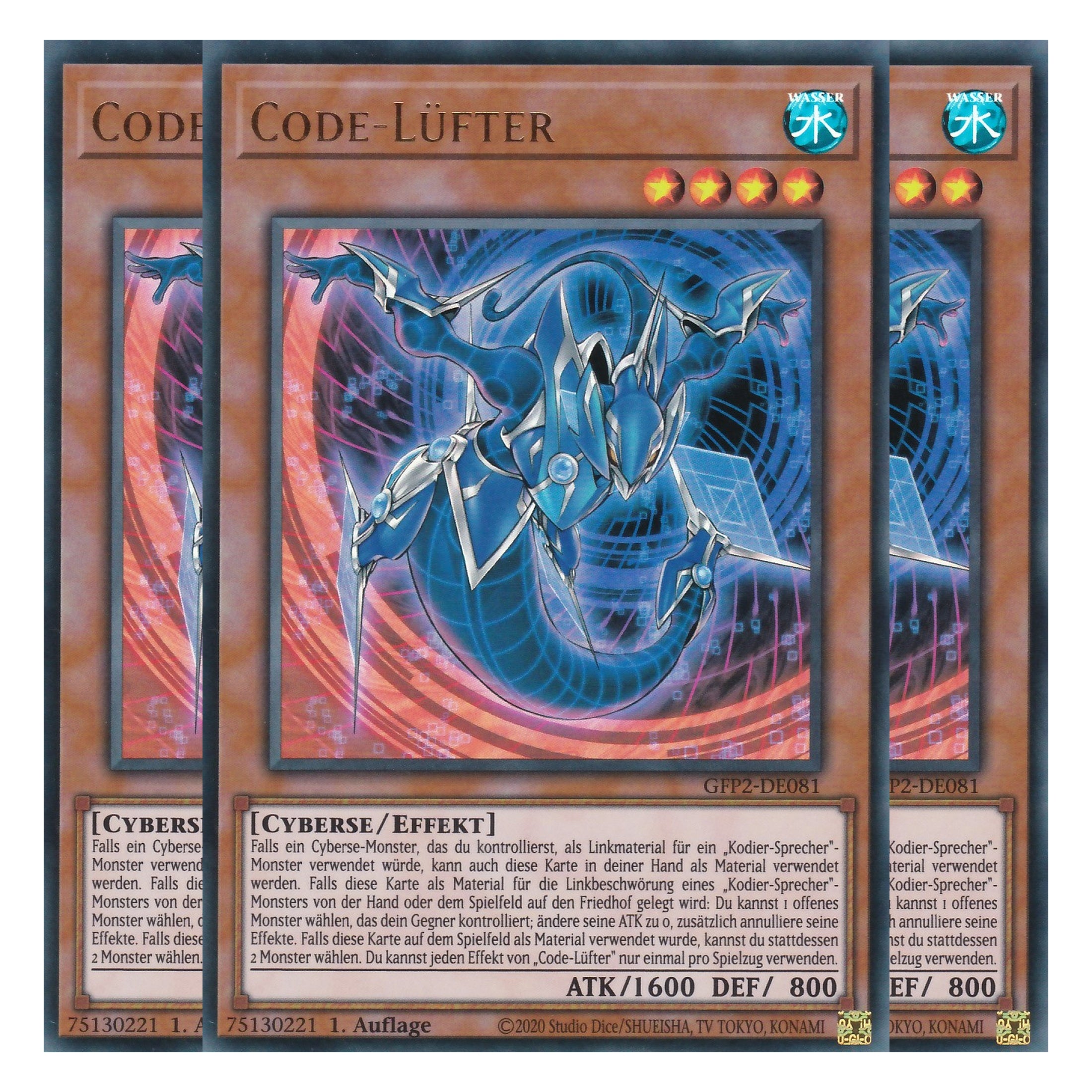 Code-Lüfter - GFP2-DE081 - Ultra Rare - Deutsch - 1. Auflage - Ghost from the Past II The Second Hunting - Yu-Gi-Oh! - Playset (3 Kopien)