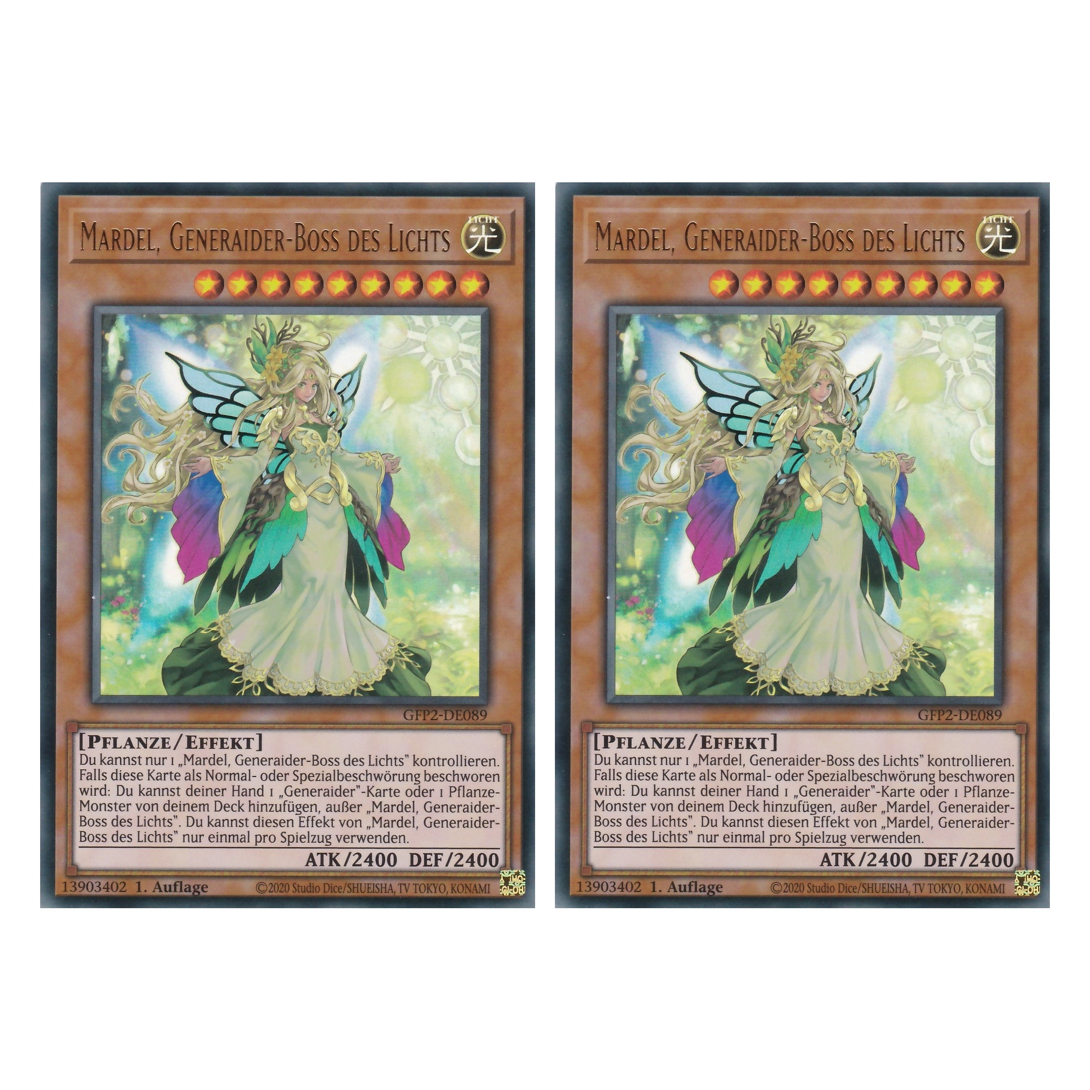 Mardel, Generaider-Boss des Lichts - GFP2-DE089 - Ultra Rare - Deutsch - 1. Auflage - Ghost from the Past II The Second Hunting - Yu-Gi-Oh! - Duo Set (2 Stück)