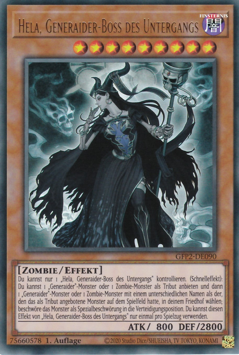 Hela, Generaider-Boss des Untergangs - GFP2-DE090 - Ultra Rare - Deutsch - 1. Auflage - Ghosts From the Past: The 2nd Haunting