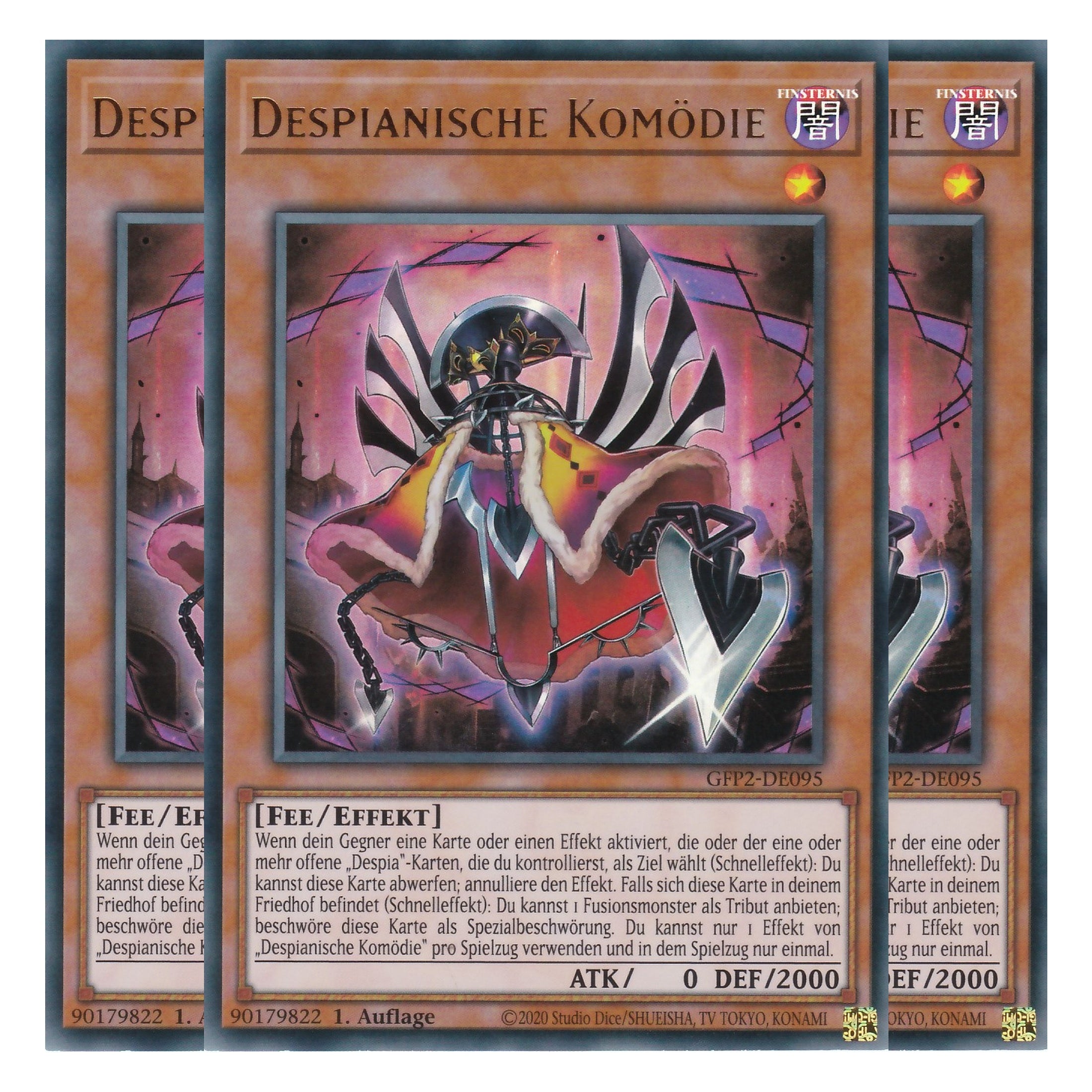 Despianische Komödie - GFP2-DE095 - Ultra Rare - Deutsch - 1. Auflage - Ghost from the Past II The Second Hunting - Yu-Gi-Oh! - Playset (3 Kopien)