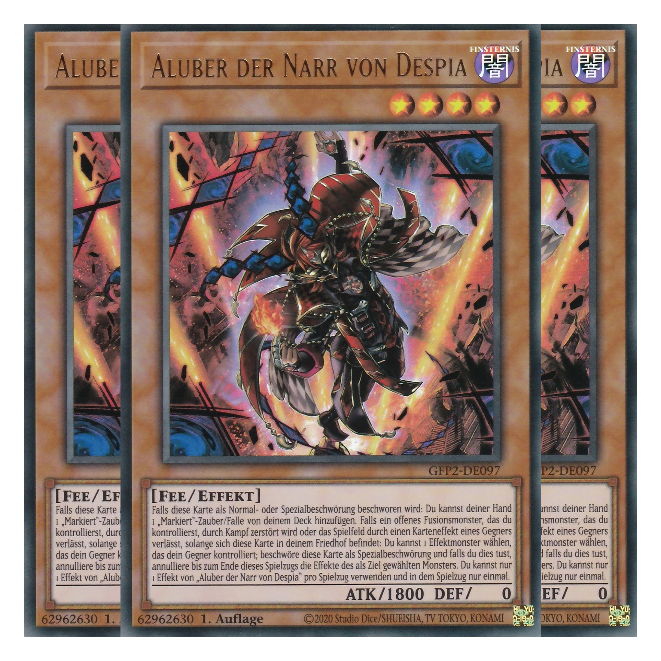 Aluber der Narr von Despia - GFP2-DE097 - Ultra Rare - Deutsch - 1. Auflage - Ghost from the Past II The Second Hunting - Yu-Gi-Oh! - Playset (3 Kopien)