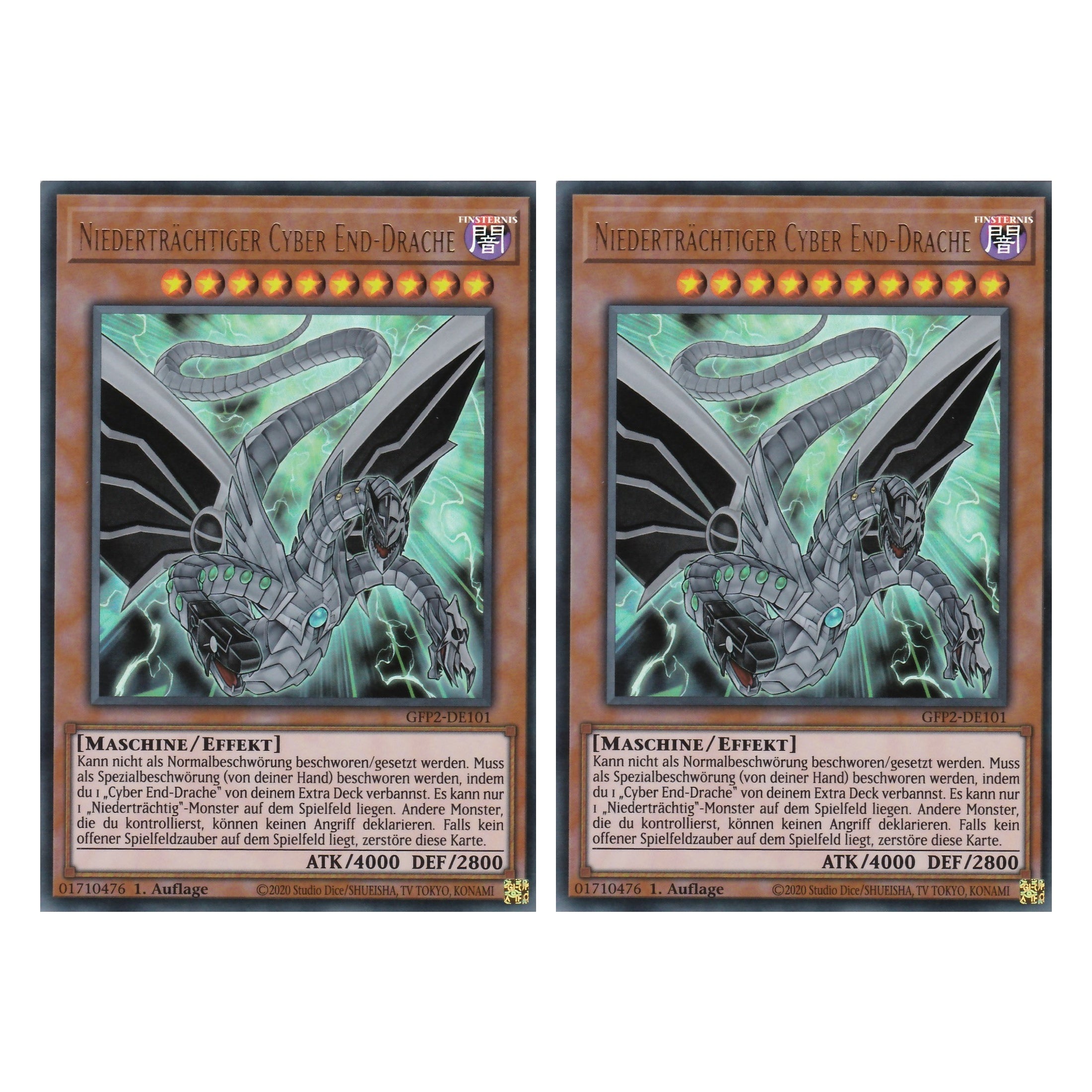 Niederträchtiger Cyber End-Drache - GFP2-DE101 - Ultra Rare - Deutsch - 1. Auflage - Ghost from the Past II The Second Hunting - Yu-Gi-Oh! - Duo Set (2 Stück)