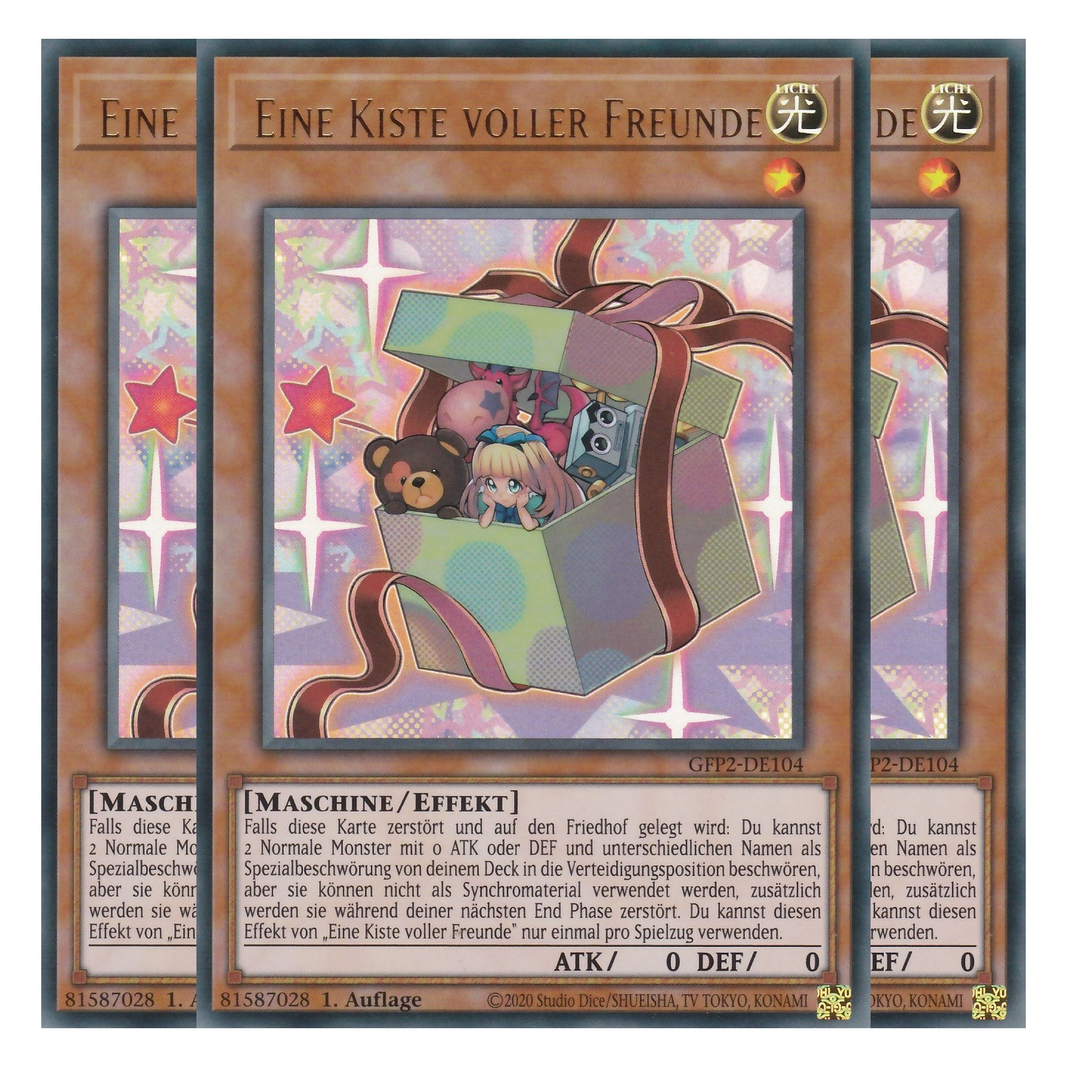 Eine Kiste voller Freunde - GFP2-DE104 - Ultra Rare - Deutsch - 1. Auflage - Ghost from the Past II The Second Hunting - Yu-Gi-Oh! - Playset (3 Kopien)
