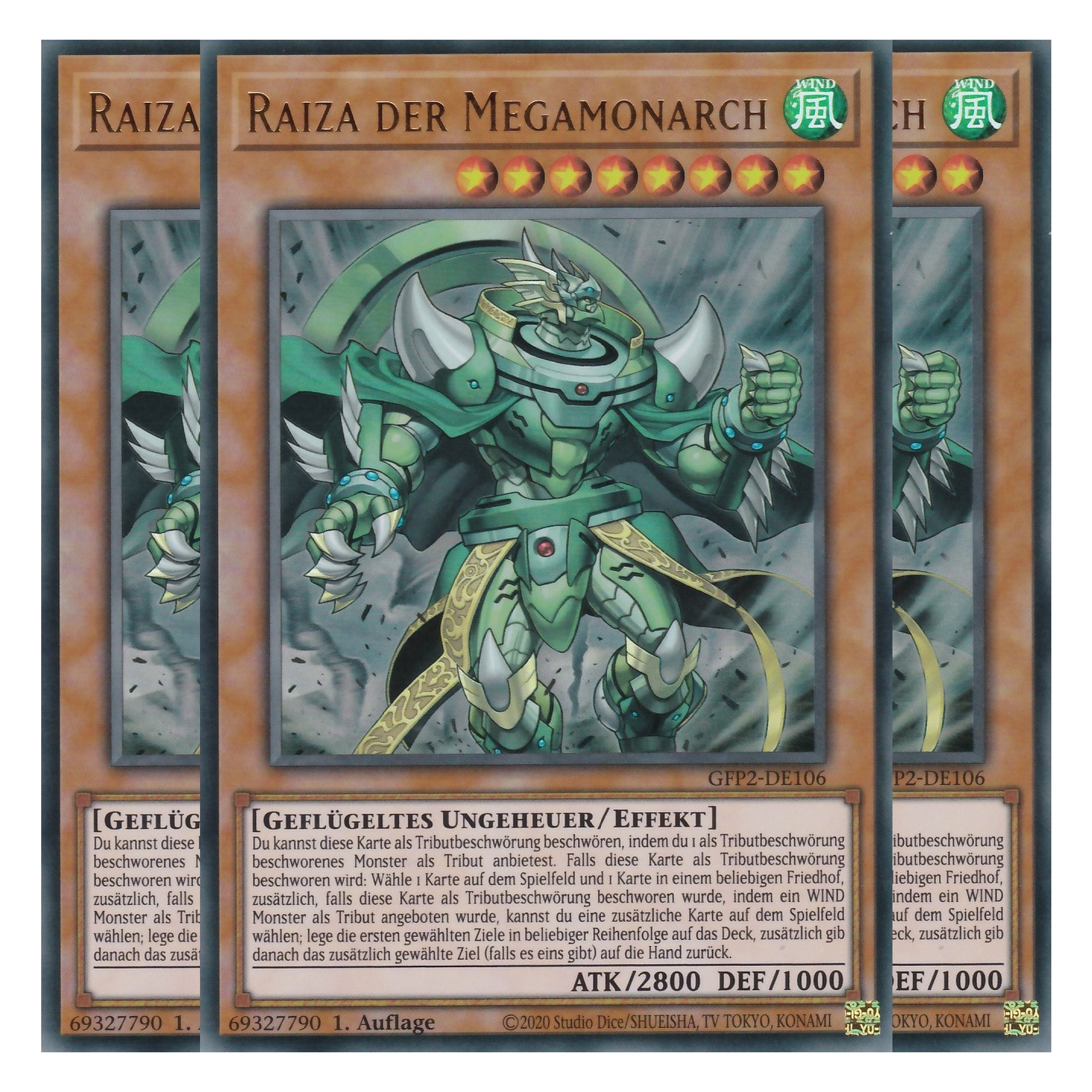 Raiza der Megamonarch - GFP2-DE106 - Ultra Rare - Deutsch - 1. Auflage - Ghost from the Past II The Second Hunting - Yu-Gi-Oh! - Playset (3 Kopien)