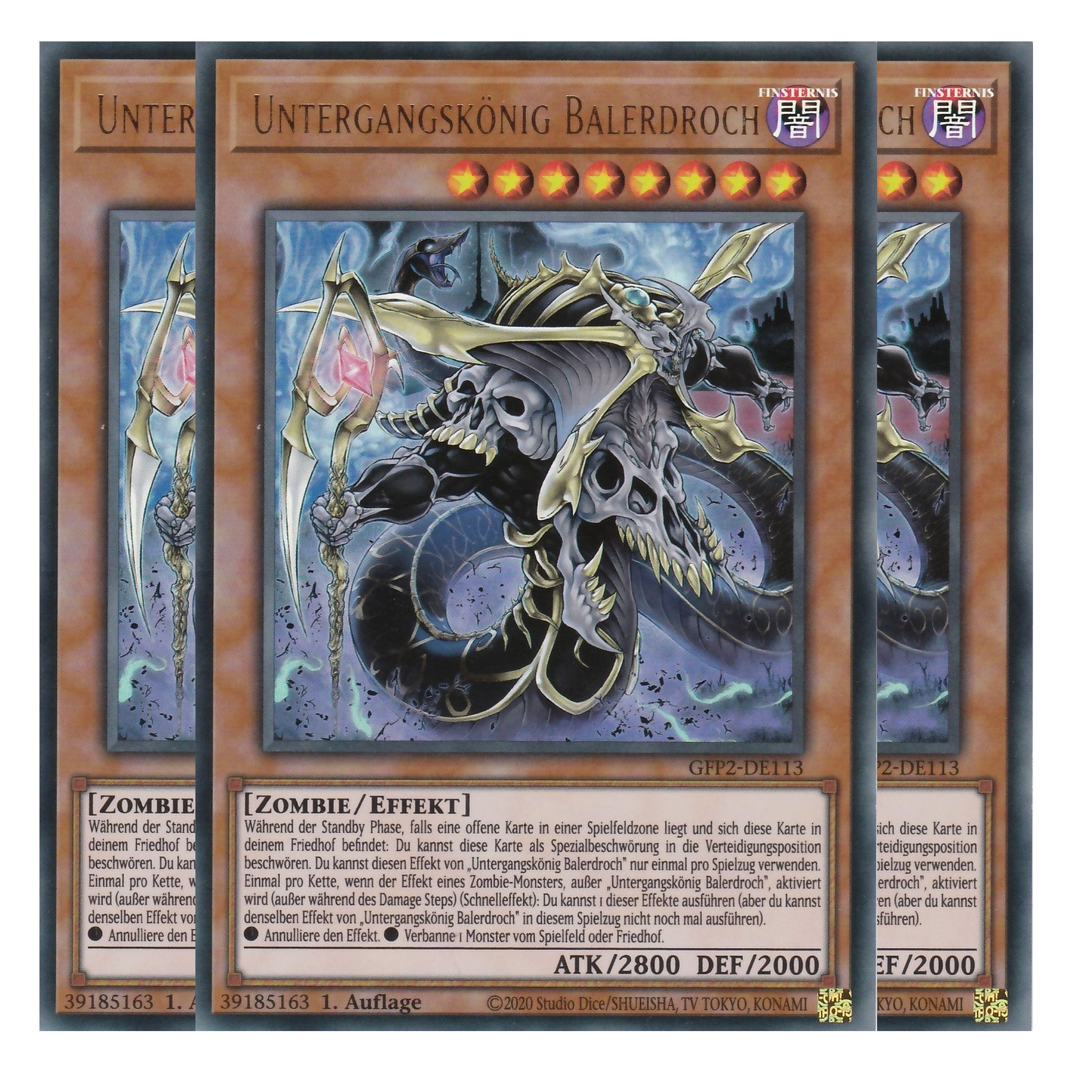 Untergangskönig Balerdroch - GFP2-DE113 - Ultra Rare - Deutsch - 1. Auflage - Ghost from the Past II The Second Hunting - Yu-Gi-Oh! - Playset (3 Kopien)