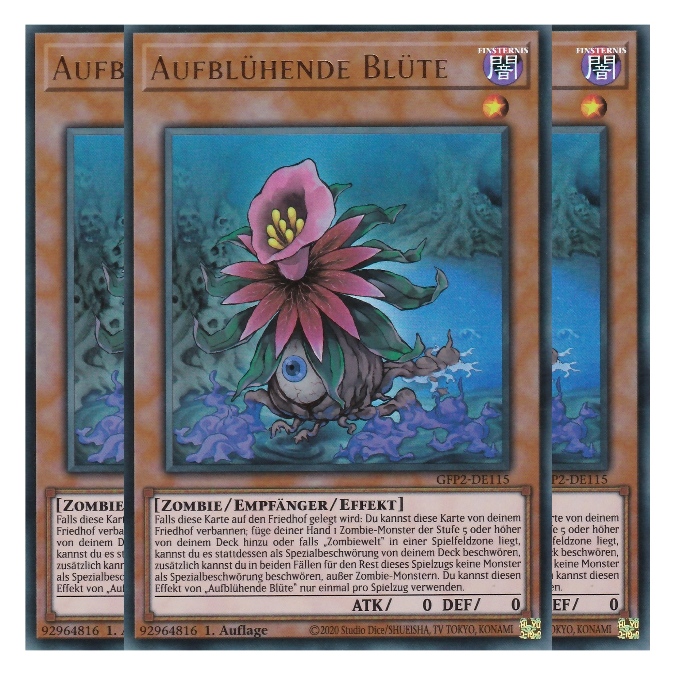 Aufblühende Blüte - GFP2-DE115 - Ultra Rare - Deutsch - 1. Auflage - Ghost from the Past II The Second Hunting - Yu-Gi-Oh! - Playset (3 Kopien)