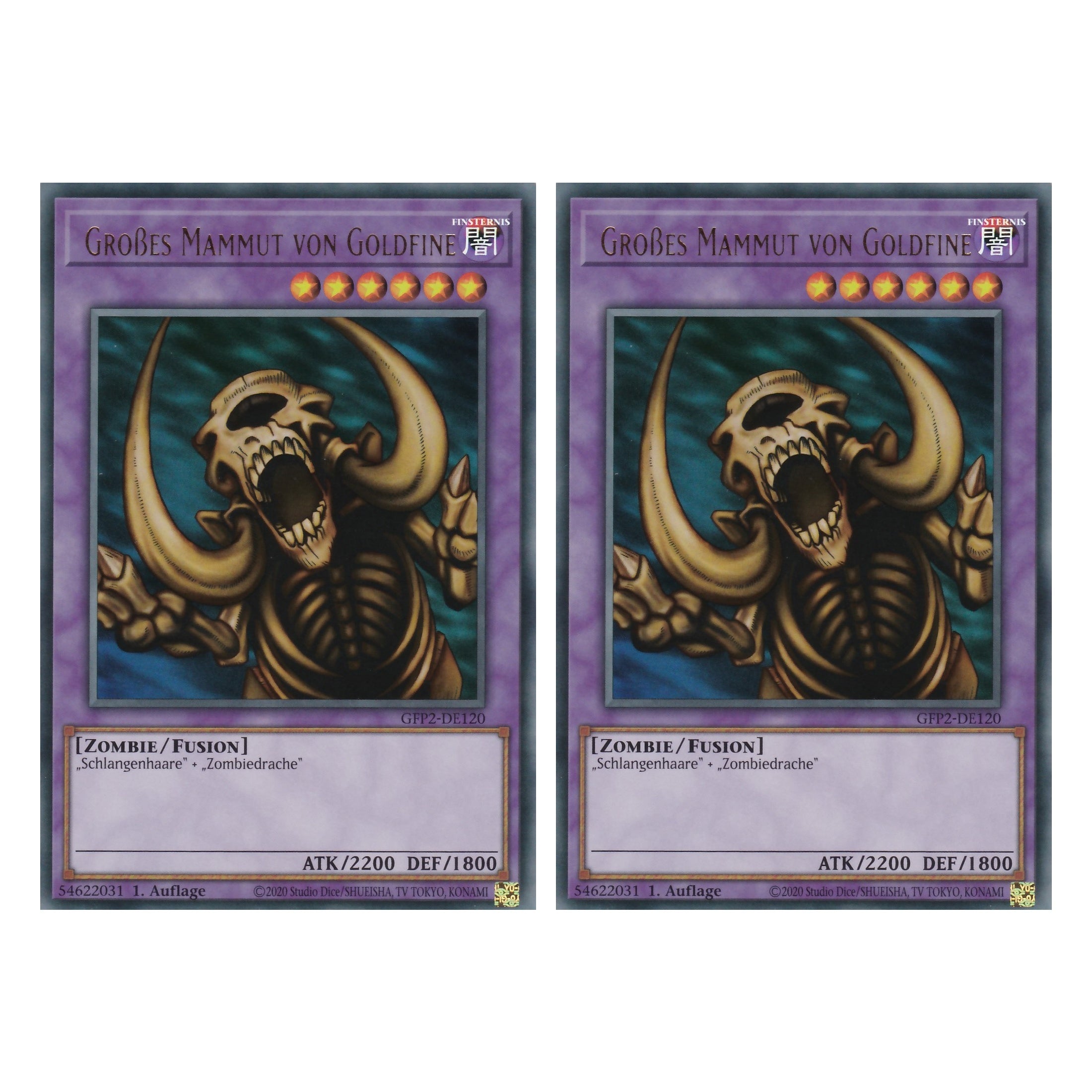 Großes Mammut von Goldfine - GFP2-DE120 - Ultra Rare - Deutsch - 1. Auflage - Ghost from the Past II The Second Hunting - Yu-Gi-Oh! - Duo Set (2 Stück)
