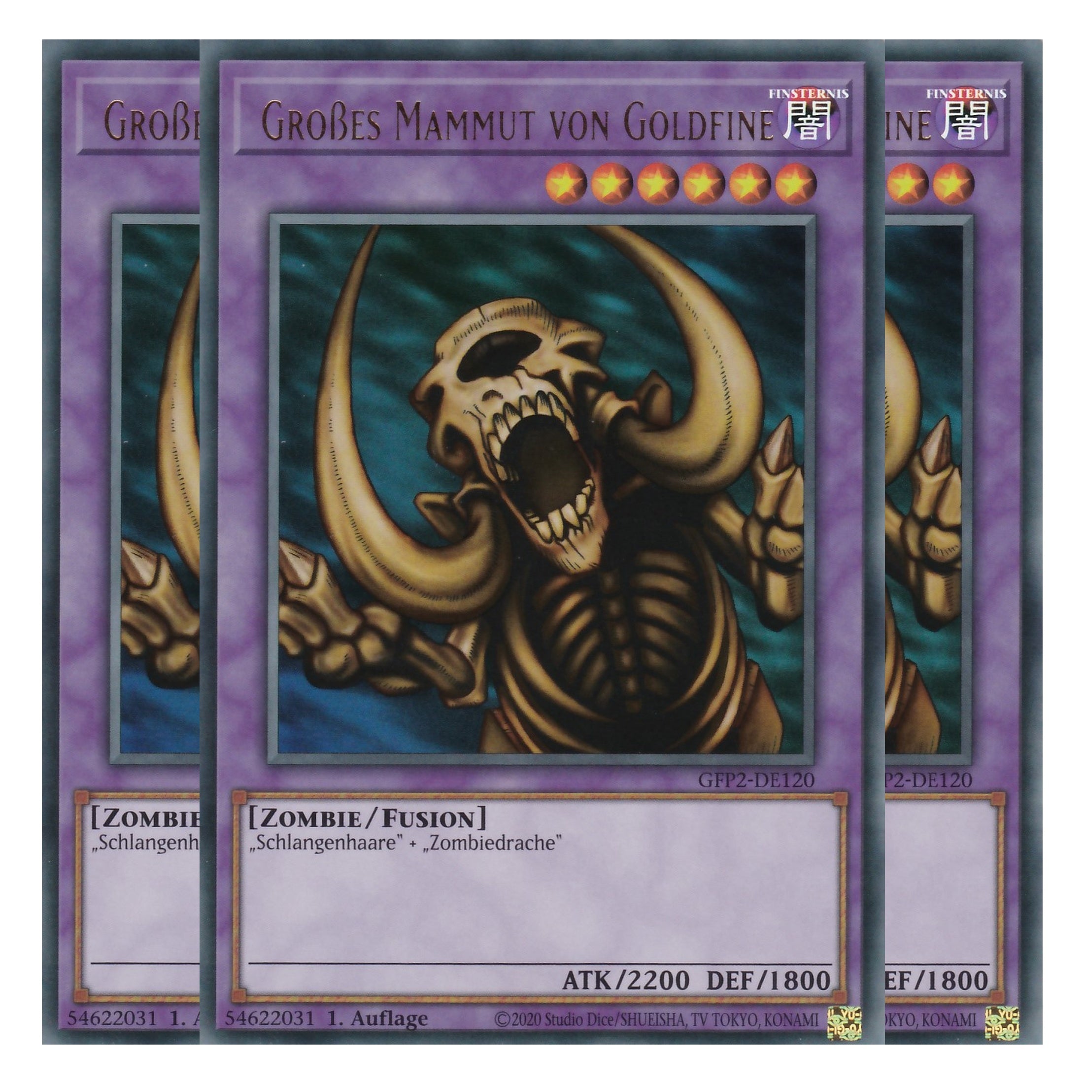 Großes Mammut von Goldfine - GFP2-DE120 - Ultra Rare - Deutsch - 1. Auflage - Ghost from the Past II The Second Hunting - Yu-Gi-Oh! - Playset (3 Kopien)