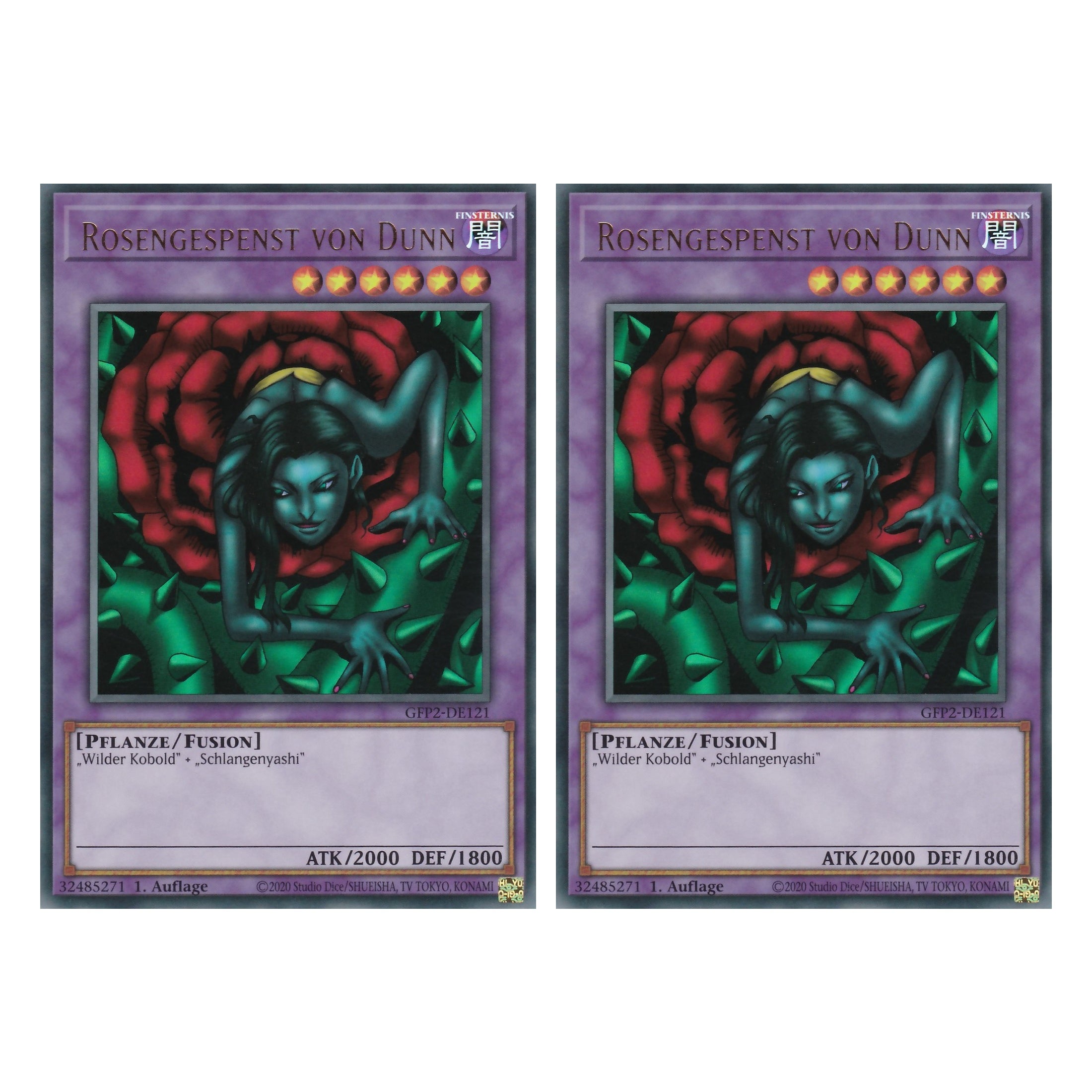 Rosengespenst von Dunn - GFP2-DE121 - Ultra Rare - Deutsch - 1. Auflage - Ghost from the Past II The Second Hunting - Yu-Gi-Oh! - Duo Set (2 Stück)