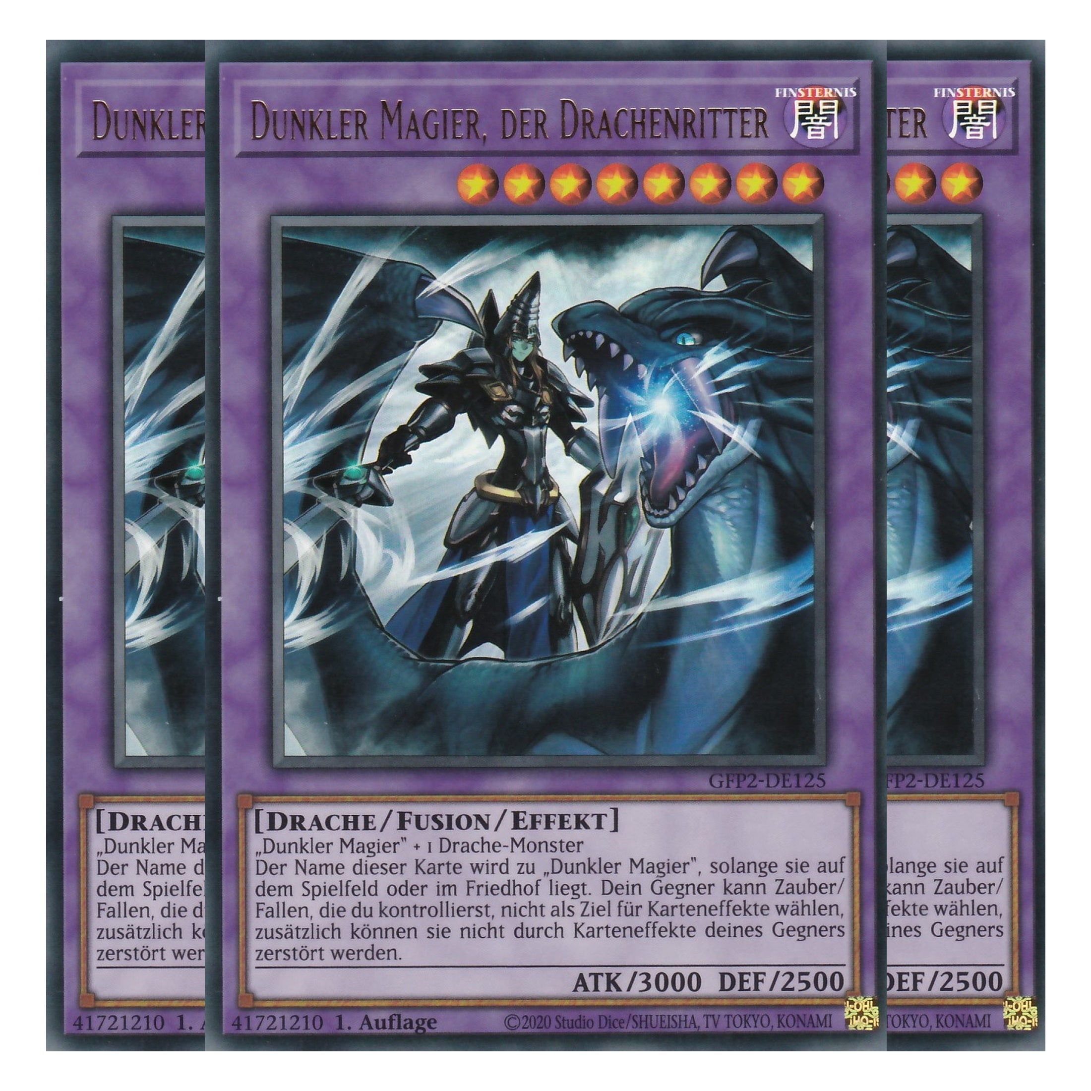 Dunkler Magier, der Drachenritter - GFP2-DE125 - Ultra Rare - Deutsch - 1. Auflage - Ghost from the Past II The Second Hunting - Yu-Gi-Oh! - Playset (3 Kopien)