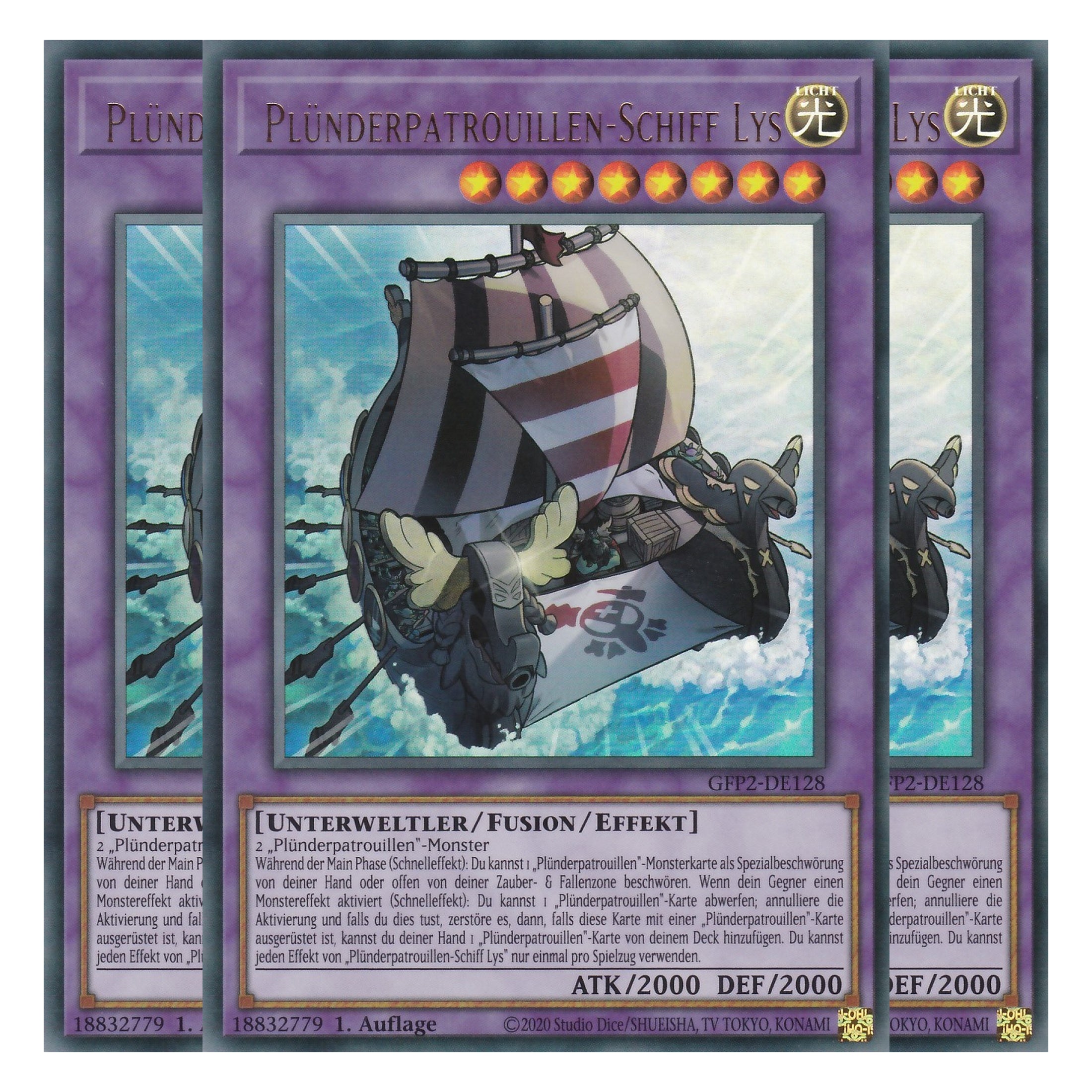 Plünderpatrouillen-Schiff Lys - GFP2-DE128 - Ultra Rare - Deutsch - 1. Auflage - Ghost from the Past II The Second Hunting - Yu-Gi-Oh! - Playset (3 Kopien)