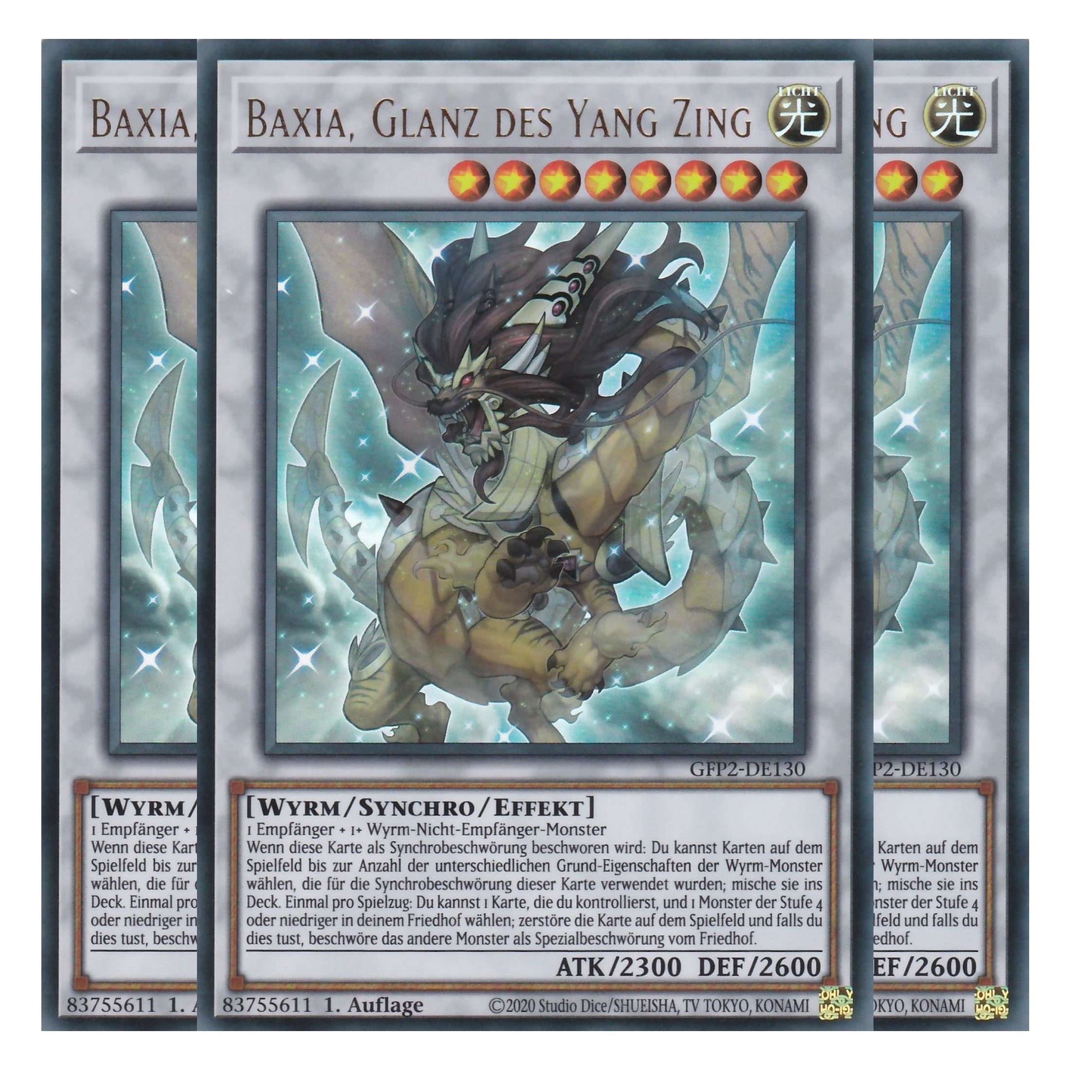 Baxia, Glanz des Yang Zing - GFP2-DE130 - Ultra Rare - Deutsch - 1. Auflage - Ghost from the Past II The Second Hunting - Yu-Gi-Oh! - Playset (3 Kopien)