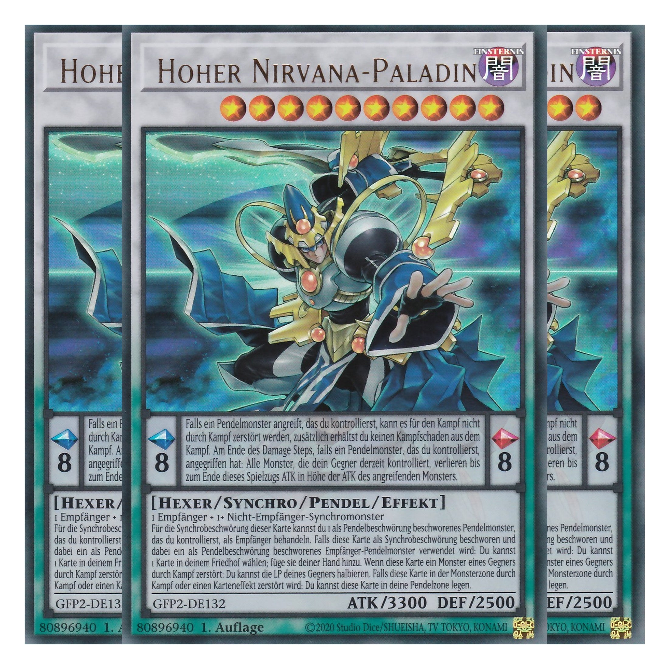 Hoher Nirvana-Paladin - GFP2-DE132 - Ultra Rare - Deutsch - 1. Auflage - Ghost from the Past II The Second Hunting - Yu-Gi-Oh! - Playset (3 Kopien)