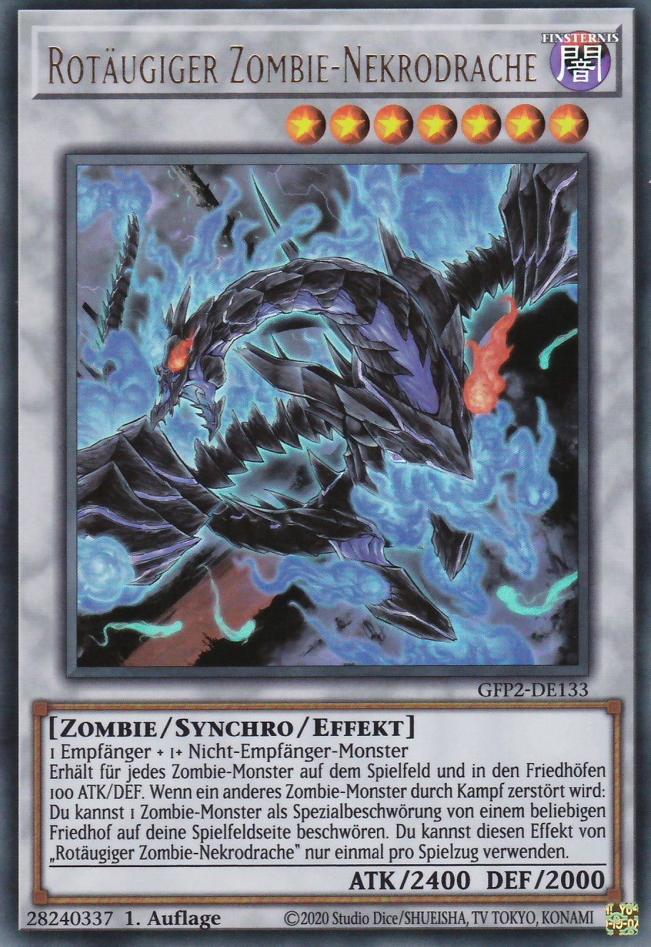 Rotäugiger Zombie-Nekrodrache - GFP2-DE133 - Ultra Rare - Deutsch - 1. Auflage - Ghosts From the Past: The 2nd Haunting
