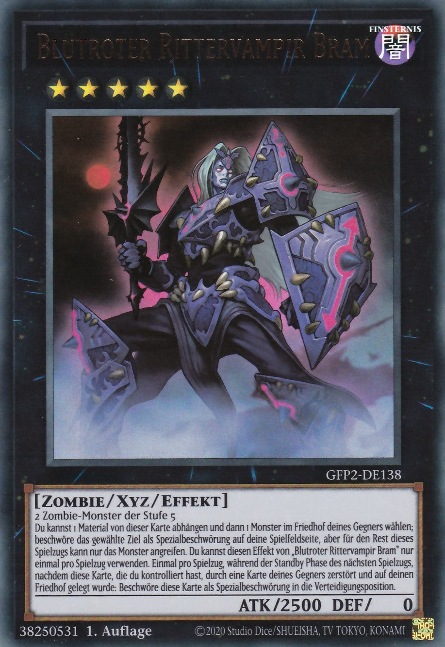 Blutroter Rittervampir Bram - GFP2-DE138 - Ultra Rare - Deutsch - 1. Auflage - Ghosts From the Past: The 2nd Haunting