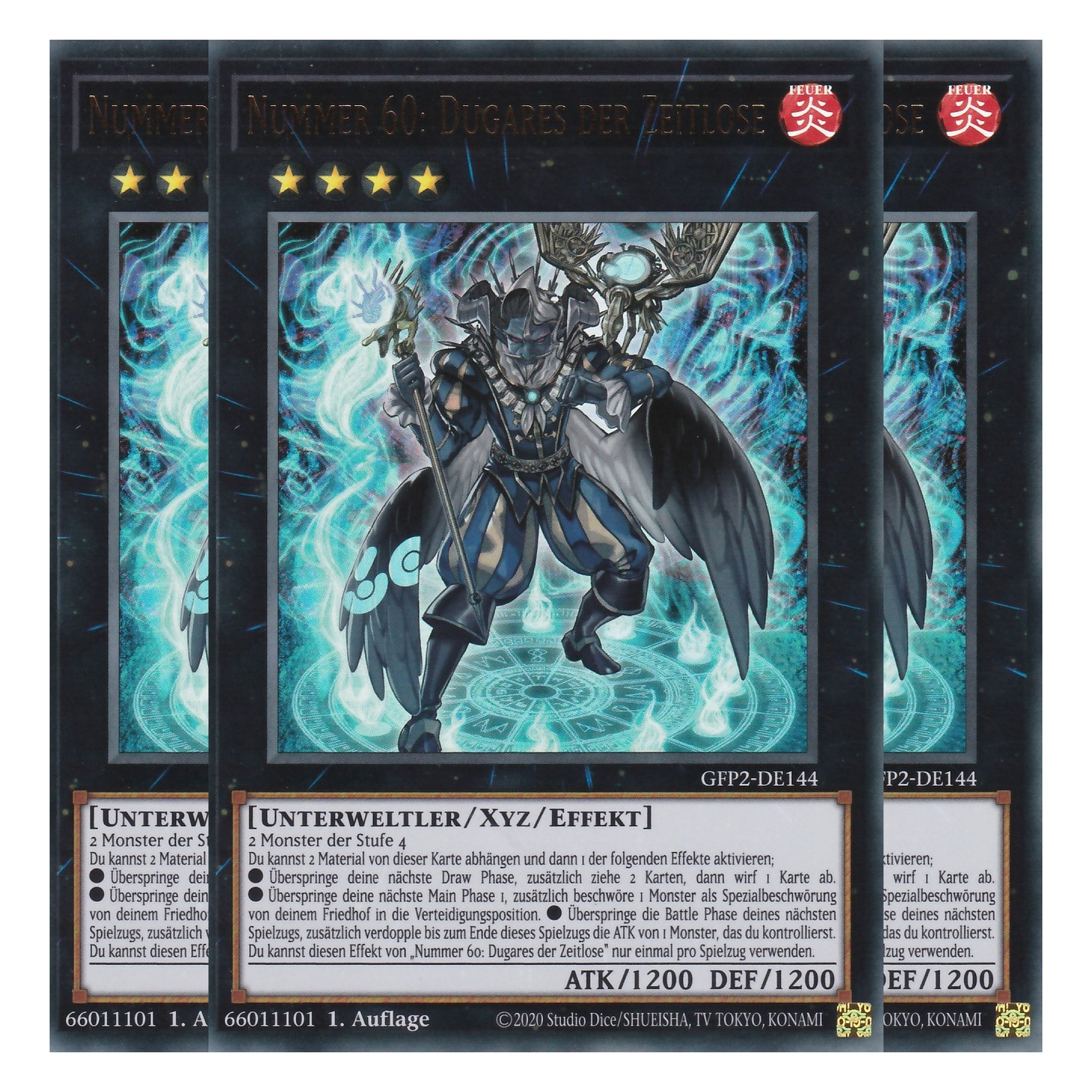 Nummer 60: Dugares der Zeitlose - GFP2-DE144 - Ultra Rare - Deutsch - 1. Auflage - Ghost from the Past II The Second Hunting - Yu-Gi-Oh! - Playset (3 Kopien)