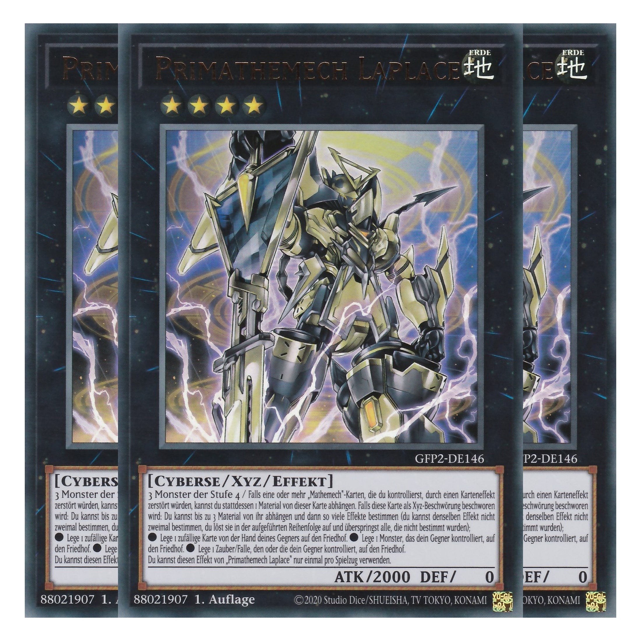 Primathemech Laplace - GFP2-DE146 - Ultra Rare - Deutsch - 1. Auflage - Ghost from the Past II The Second Hunting - Yu-Gi-Oh! - Playset (3 Kopien)
