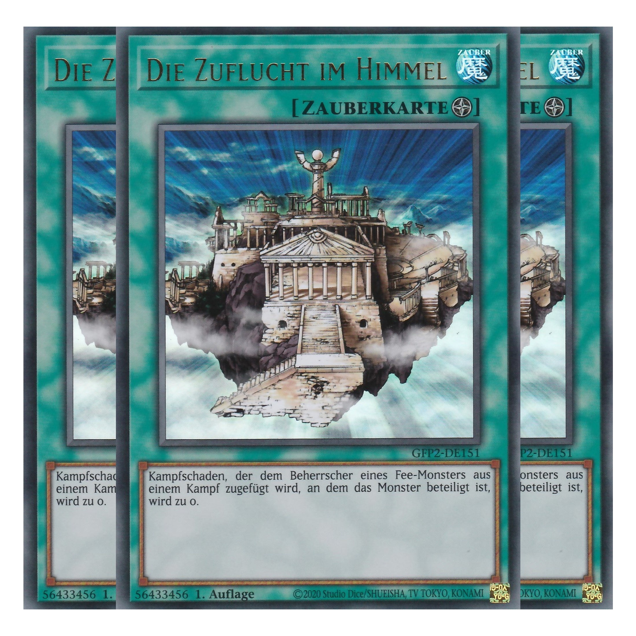 Die Zuflucht im Himmel - GFP2-DE151 - Ultra Rare - Deutsch - 1. Auflage - Ghost from the Past II The Second Hunting - Yu-Gi-Oh! - Playset (3 Kopien)
