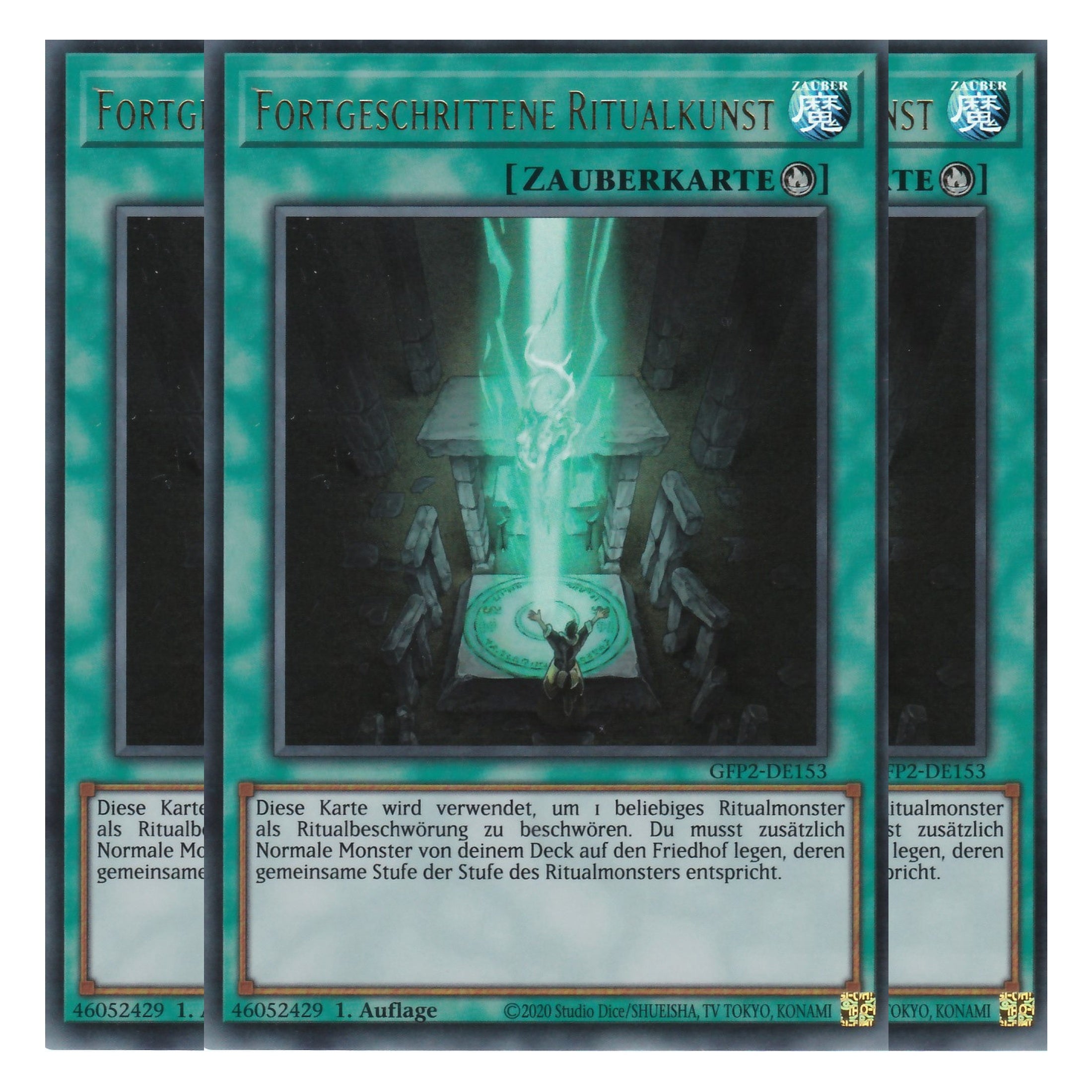 Fortgeschrittene Ritualkunst - GFP2-DE153 - Ultra Rare - Deutsch - 1. Auflage - Ghost from the Past II The Second Hunting - Yu-Gi-Oh! - Playset (3 Kopien)