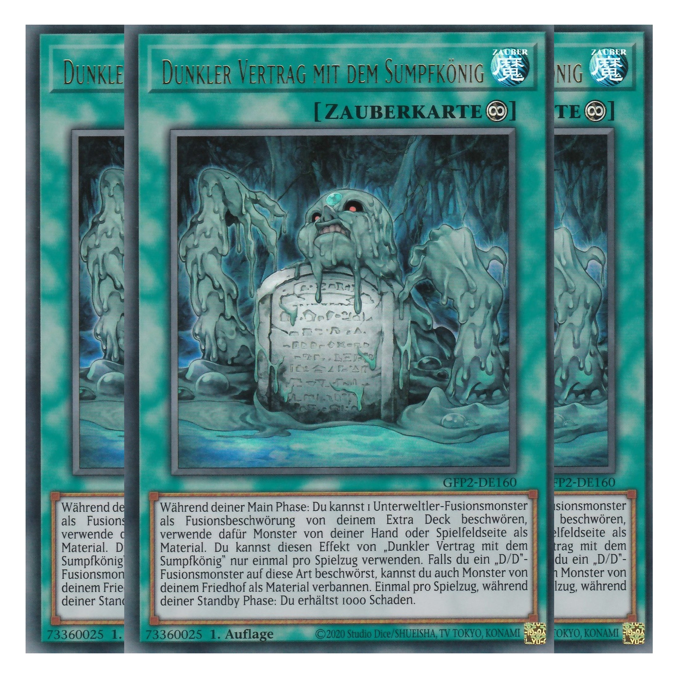Dunkler Vertrag mit dem Sumpfkönig - GFP2-DE160 - Ultra Rare - Deutsch - 1. Auflage - Ghost from the Past II The Second Hunting - Yu-Gi-Oh! - Playset (3 Kopien)
