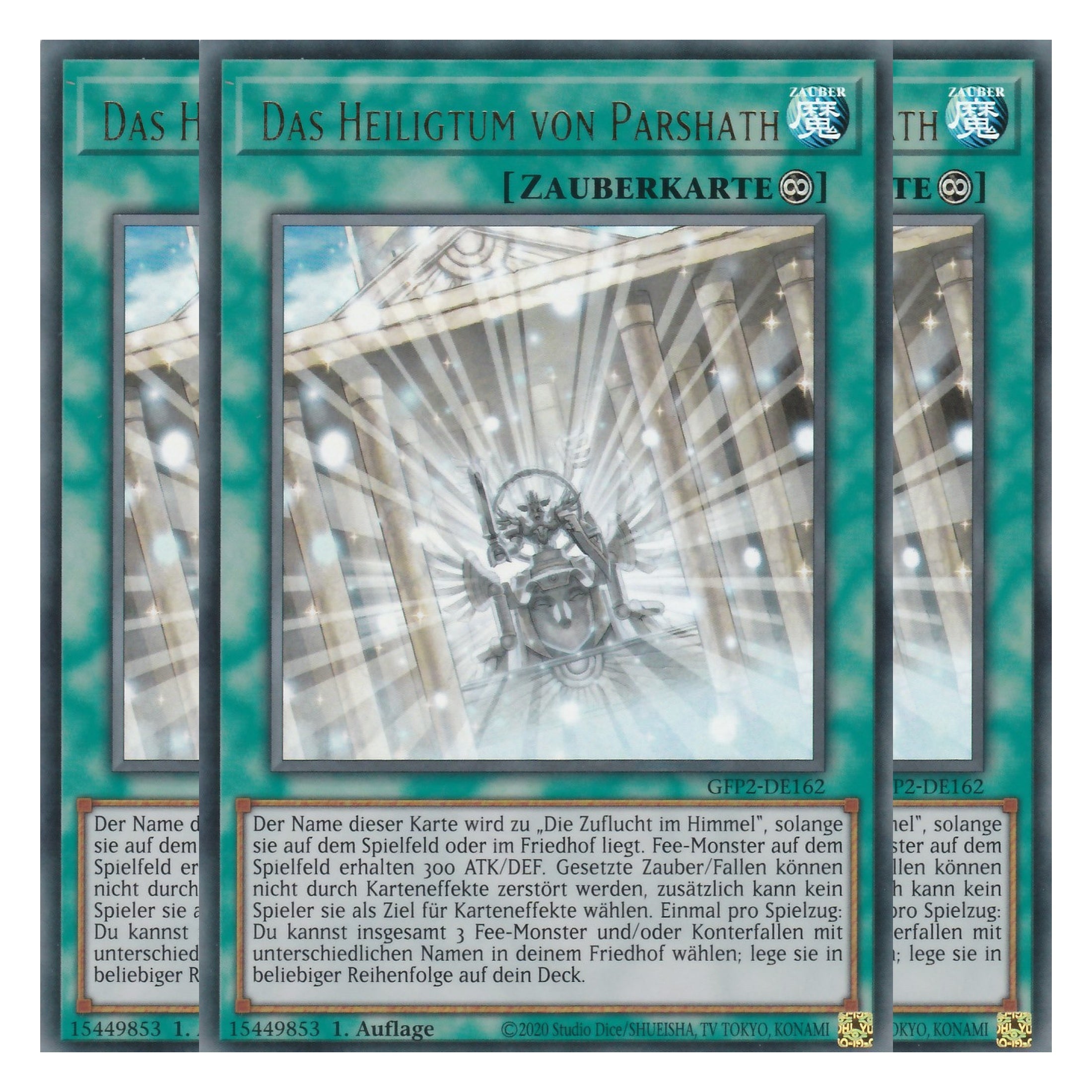 Das Heiligtum von Parshath - GFP2-DE162 - Ultra Rare - Deutsch - 1. Auflage - Ghost from the Past II The Second Hunting - Yu-Gi-Oh! - Playset (3 Kopien)
