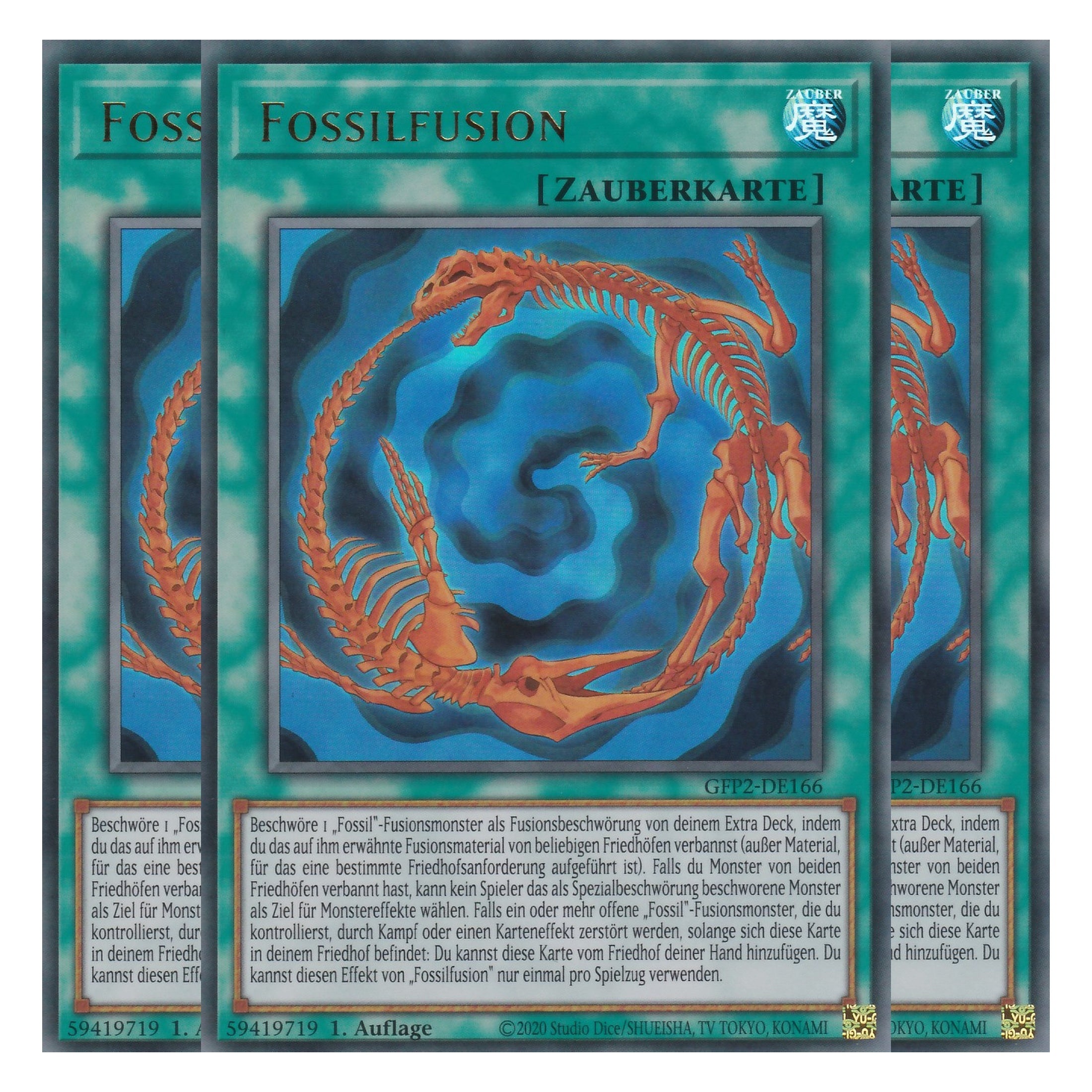 Fossilfusion - GFP2-DE166 - Ultra Rare - Deutsch - 1. Auflage - Ghost from the Past II The Second Hunting - Yu-Gi-Oh! - Playset (3 Kopien)