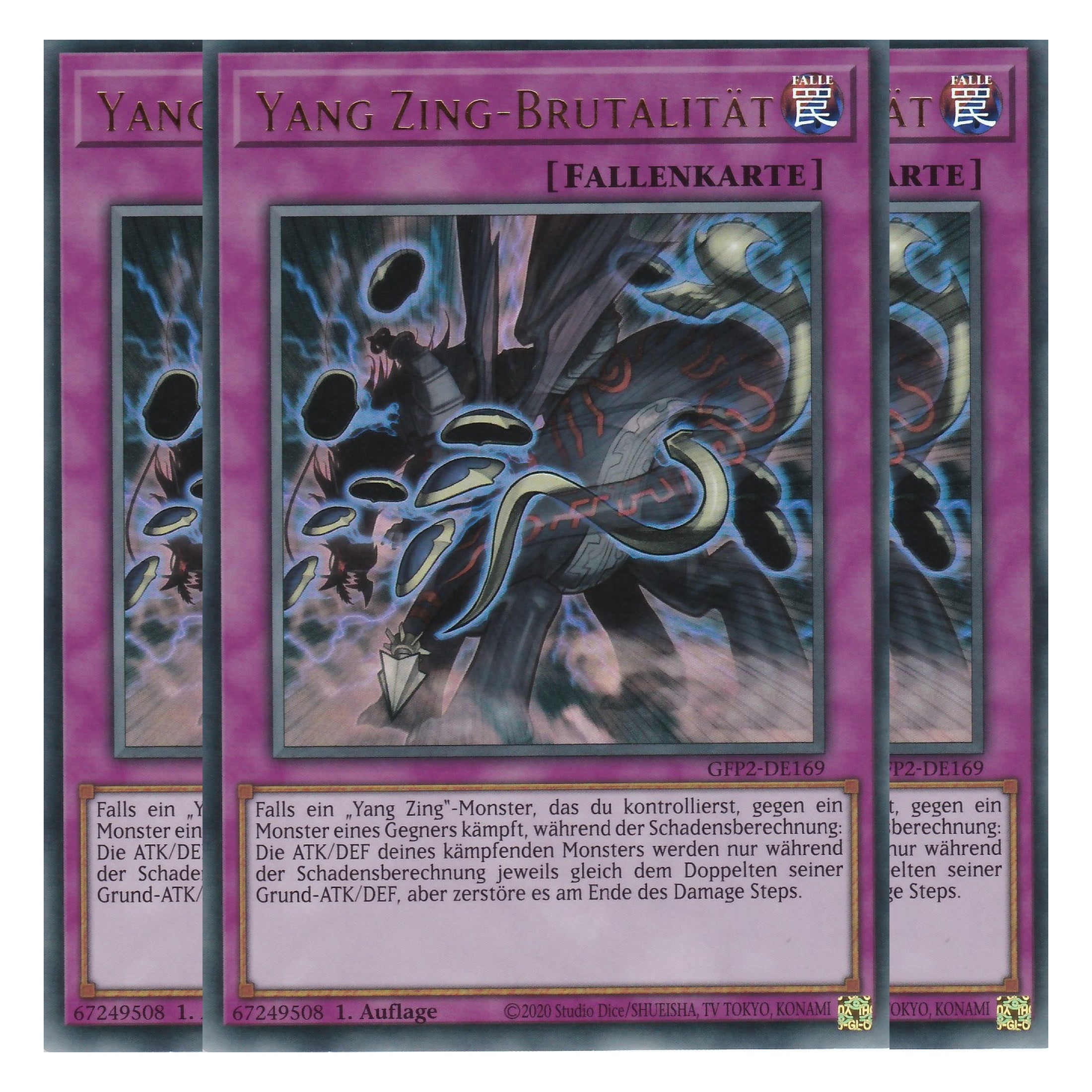 Yang Zing-Brutalität - GFP2-DE169 - Ultra Rare - Deutsch - 1. Auflage - Ghost from the Past II The Second Hunting - Yu-Gi-Oh! - Playset (3 Kopien)