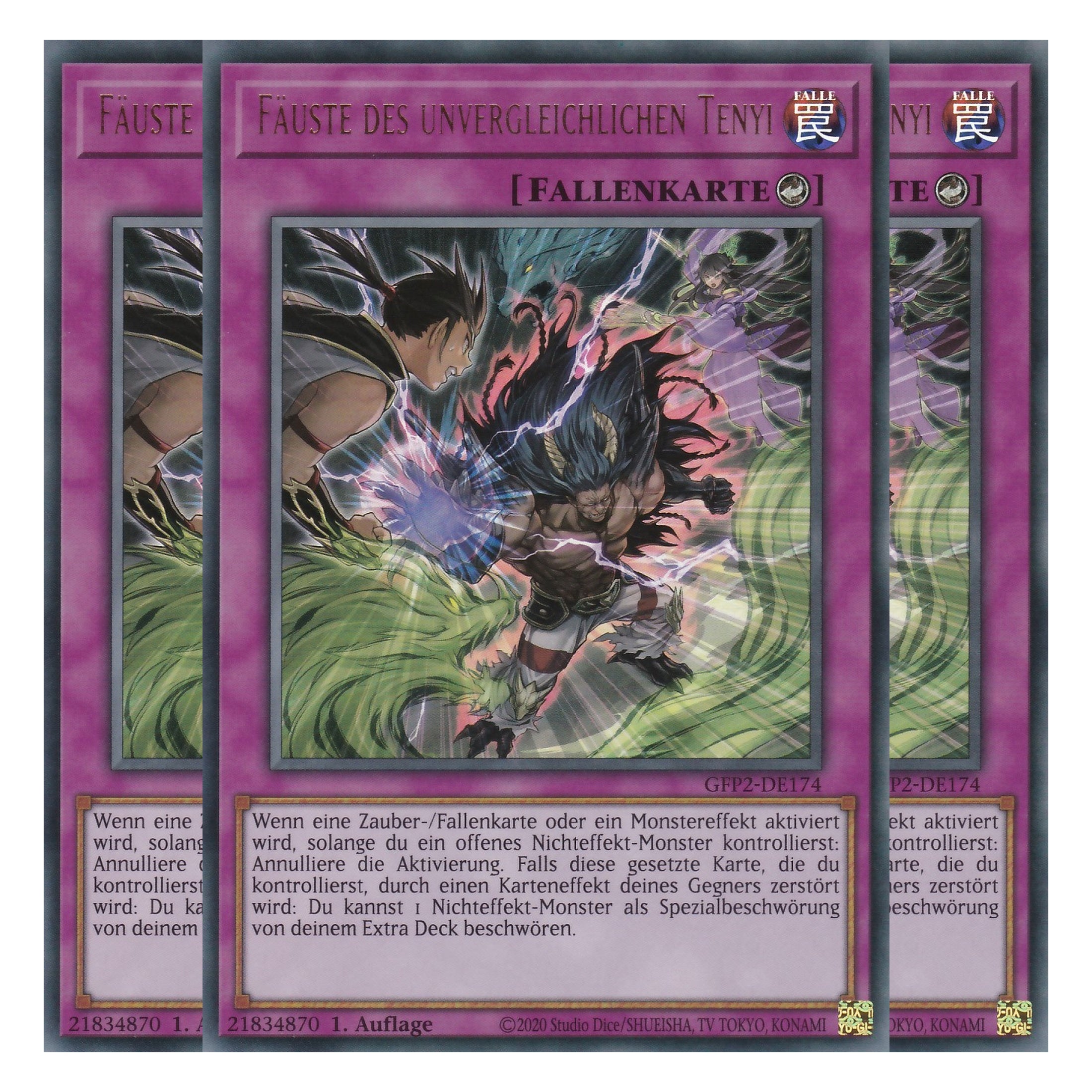 Fäuste des unvergleichlichen Tenyi - GFP2-DE174 - Ultra Rare - Deutsch - 1. Auflage - Ghost from the Past II The Second Hunting - Yu-Gi-Oh! - Playset (3 Kopien)