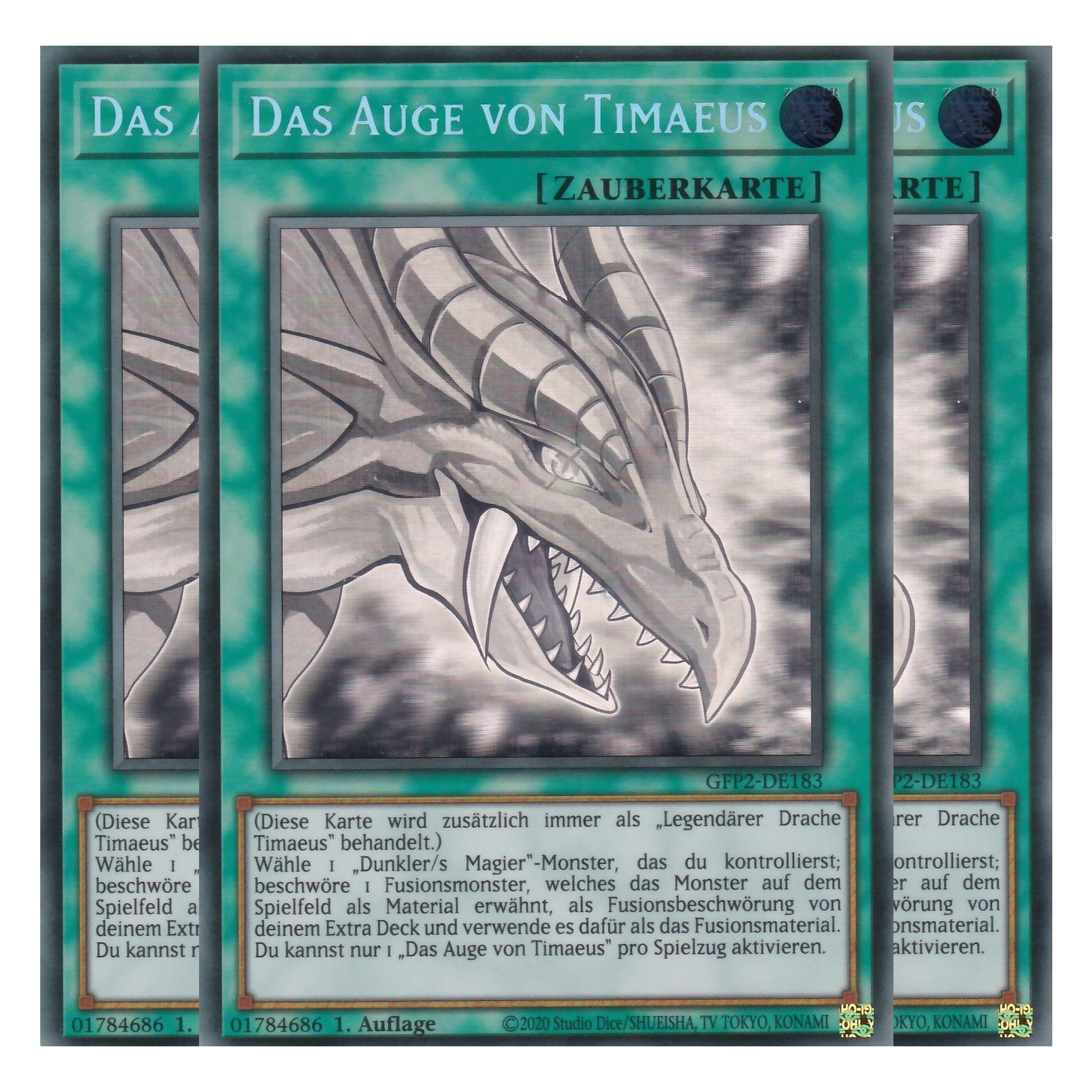 Das Auge von Timaeus - GFP2-DE183 - Ghost Rare - Deutsch - 1. Auflage - Ghost from the Past II The Second Hunting - Yu-Gi-Oh! - Playset (3 Kopien)