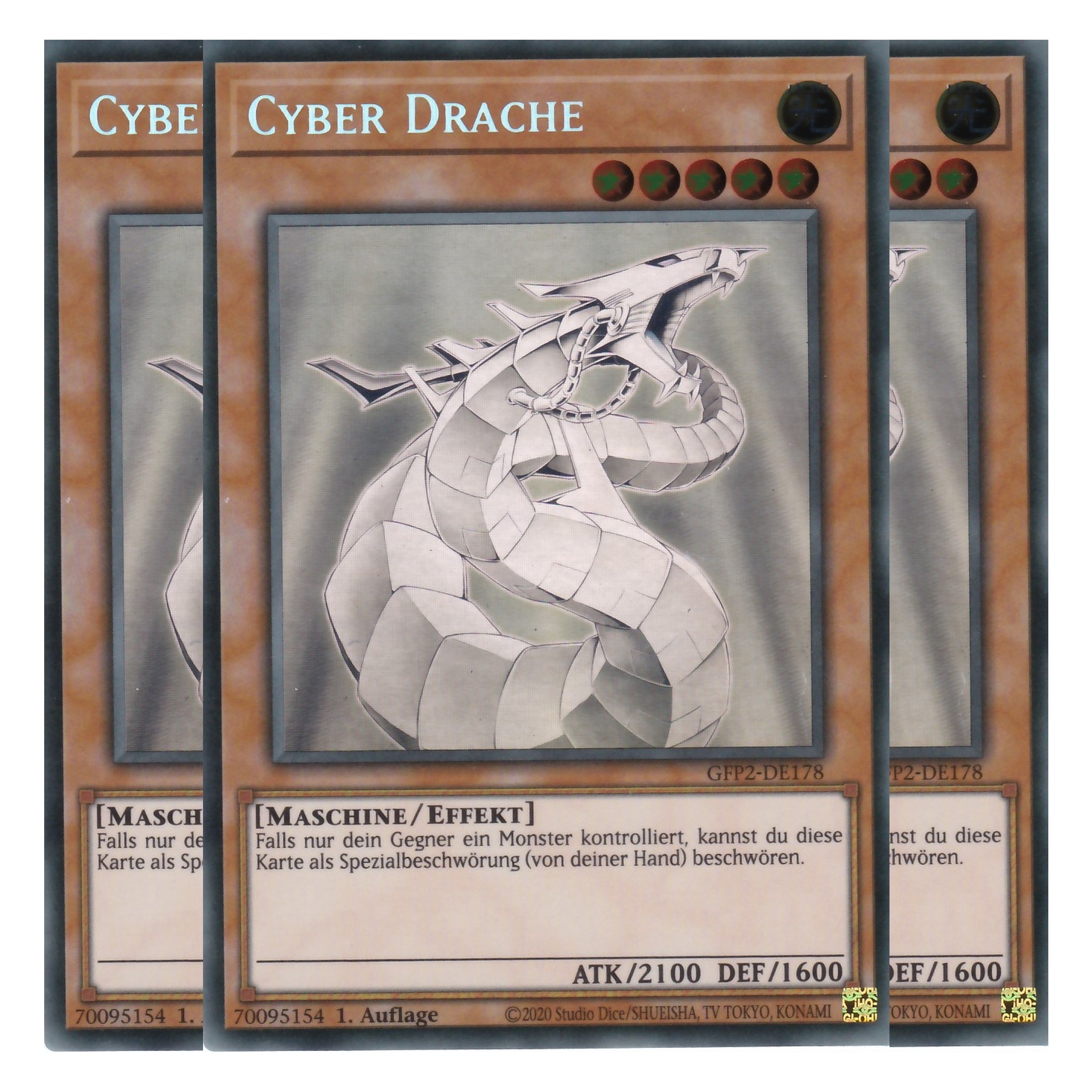 Cyber Drache - GFP2-DE178 - Ghost Rare - Deutsch - 1. Auflage - Ghost from the Past II The Second Hunting - Yu-Gi-Oh! - Playset (3 Kopien)