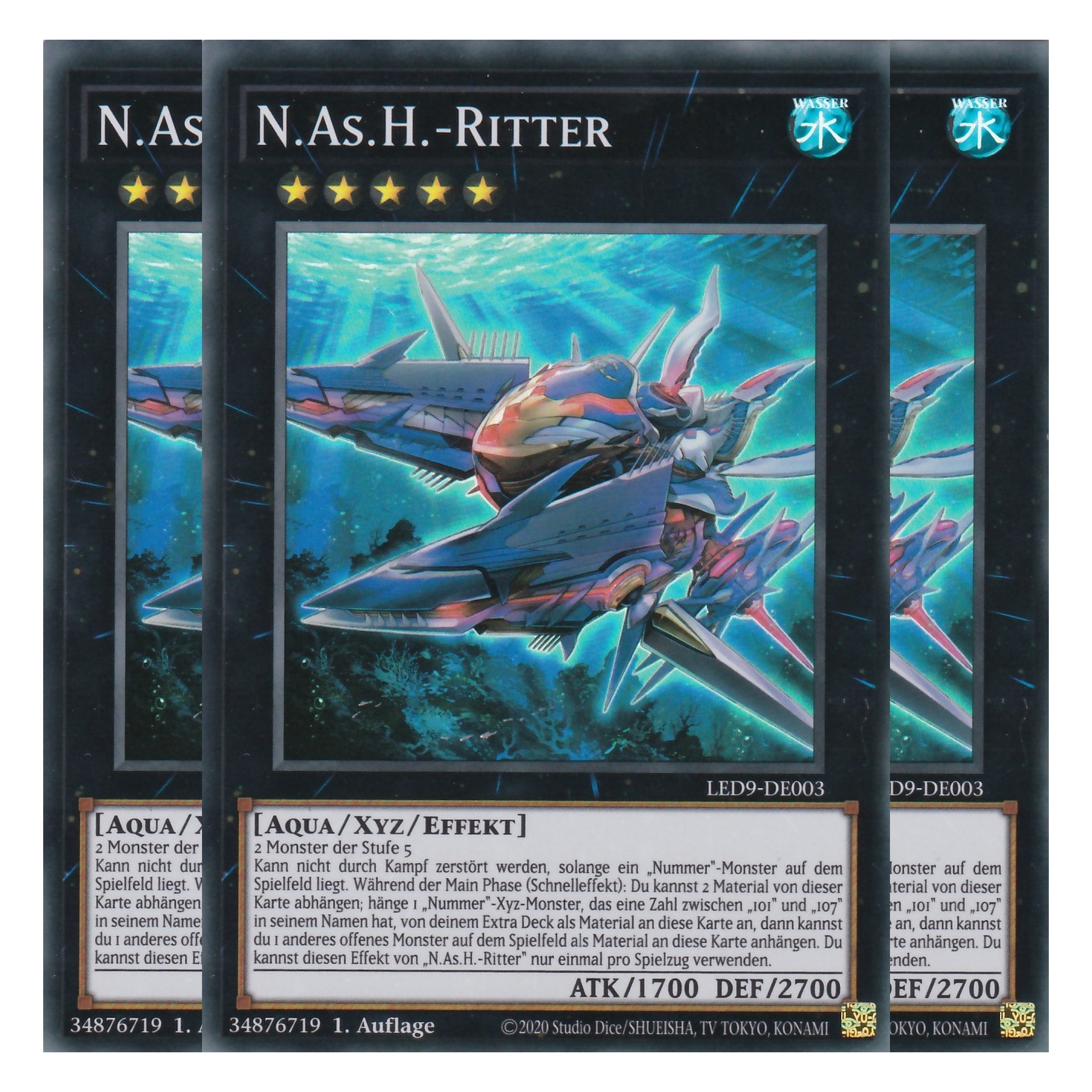 N.As.H.-Ritter - LED9-DE003 - Super Rare - Deutsch - 1. Auflage - Legendary Duelists: Duels From the Deep - Playset (3 Kopien)