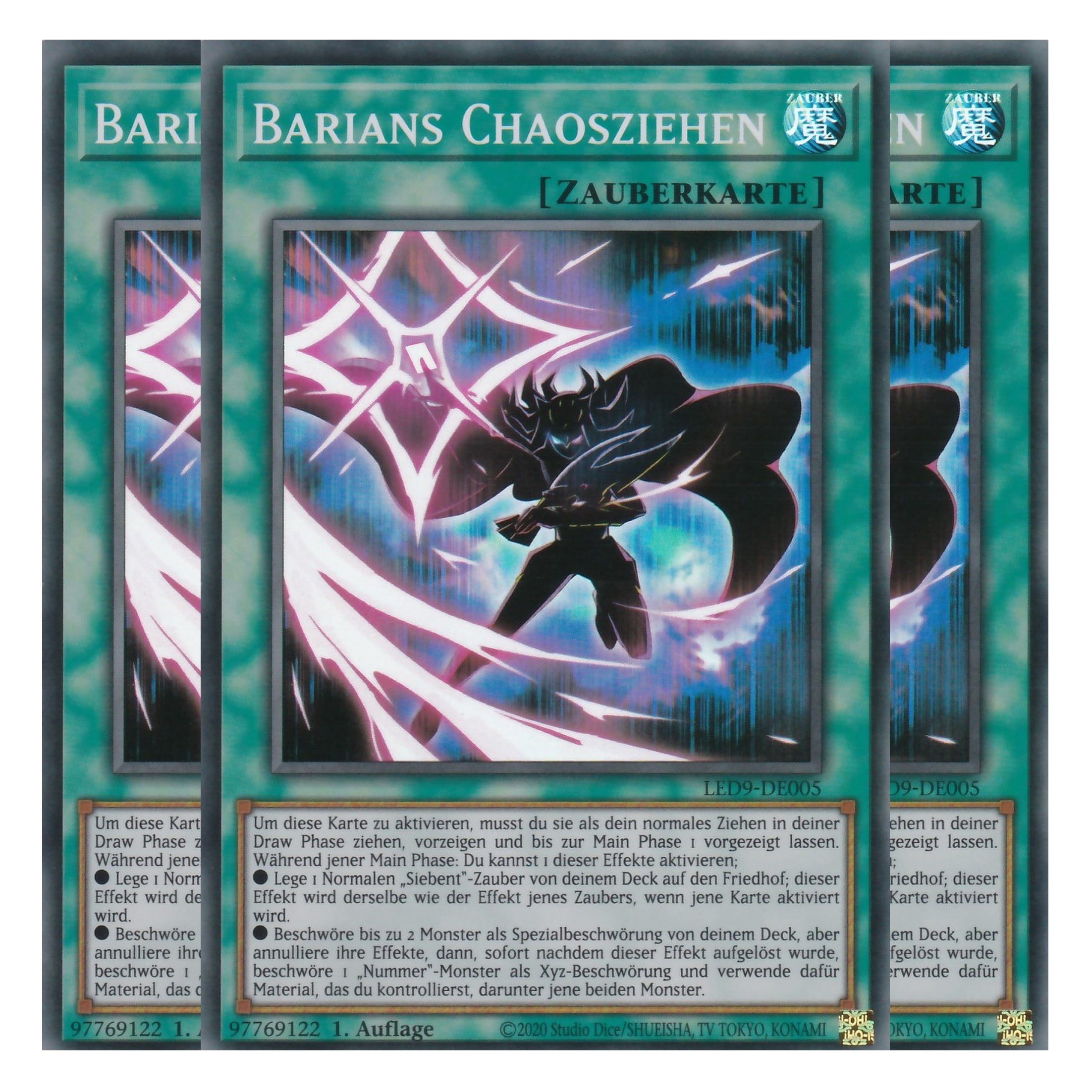 Barians Chaosziehen - LED9-DE005 - Super Rare - Deutsch - 1. Auflage - Legendary Duelists: Duels From the Deep - Playset (3 Kopien)