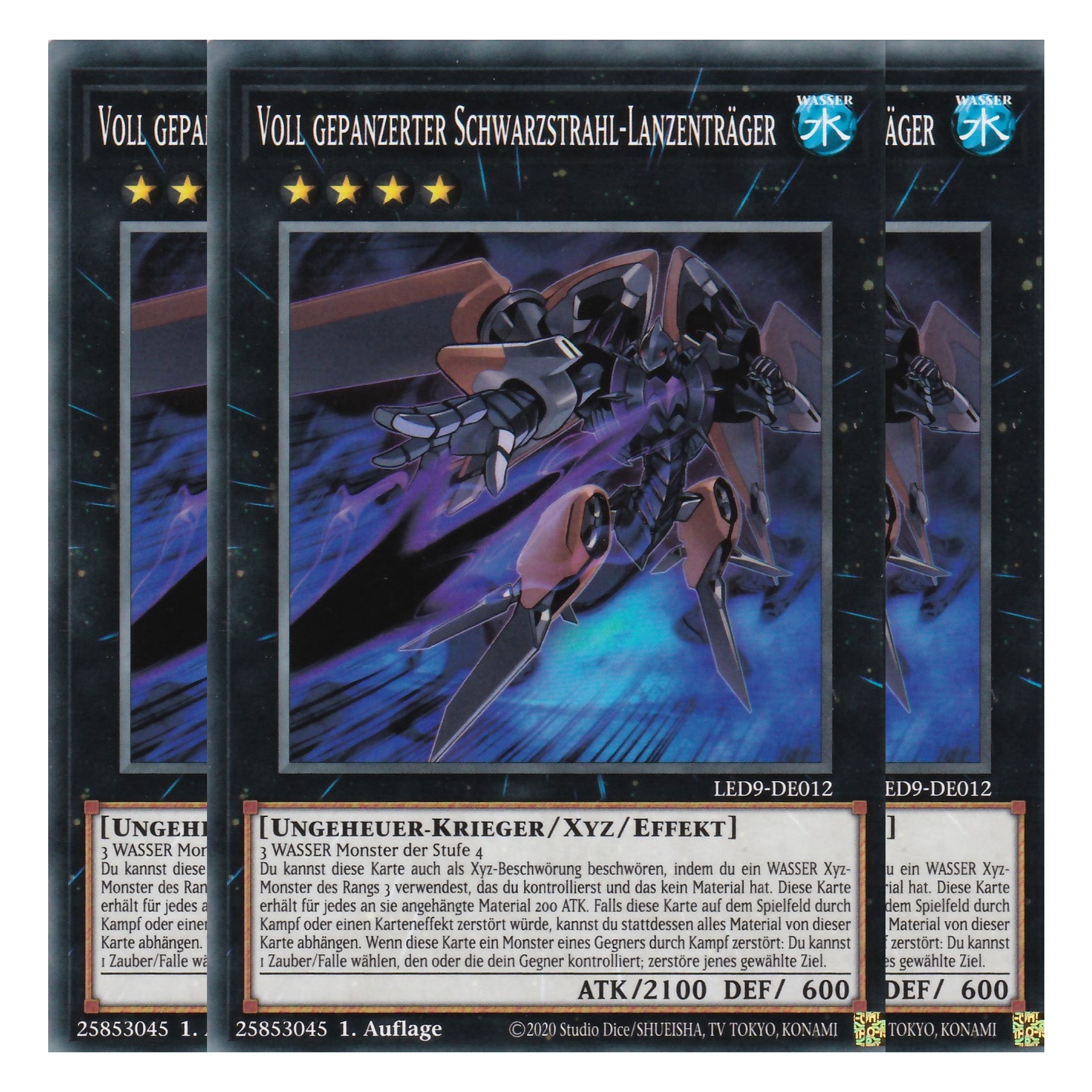 Voll gepanzerter Schwarzstrahl-Lanzenträger - LED9-DE012 - Common - Deutsch - 1. Auflage - Legendary Duelists: Duels From the Deep - Playset (3 Kopien)