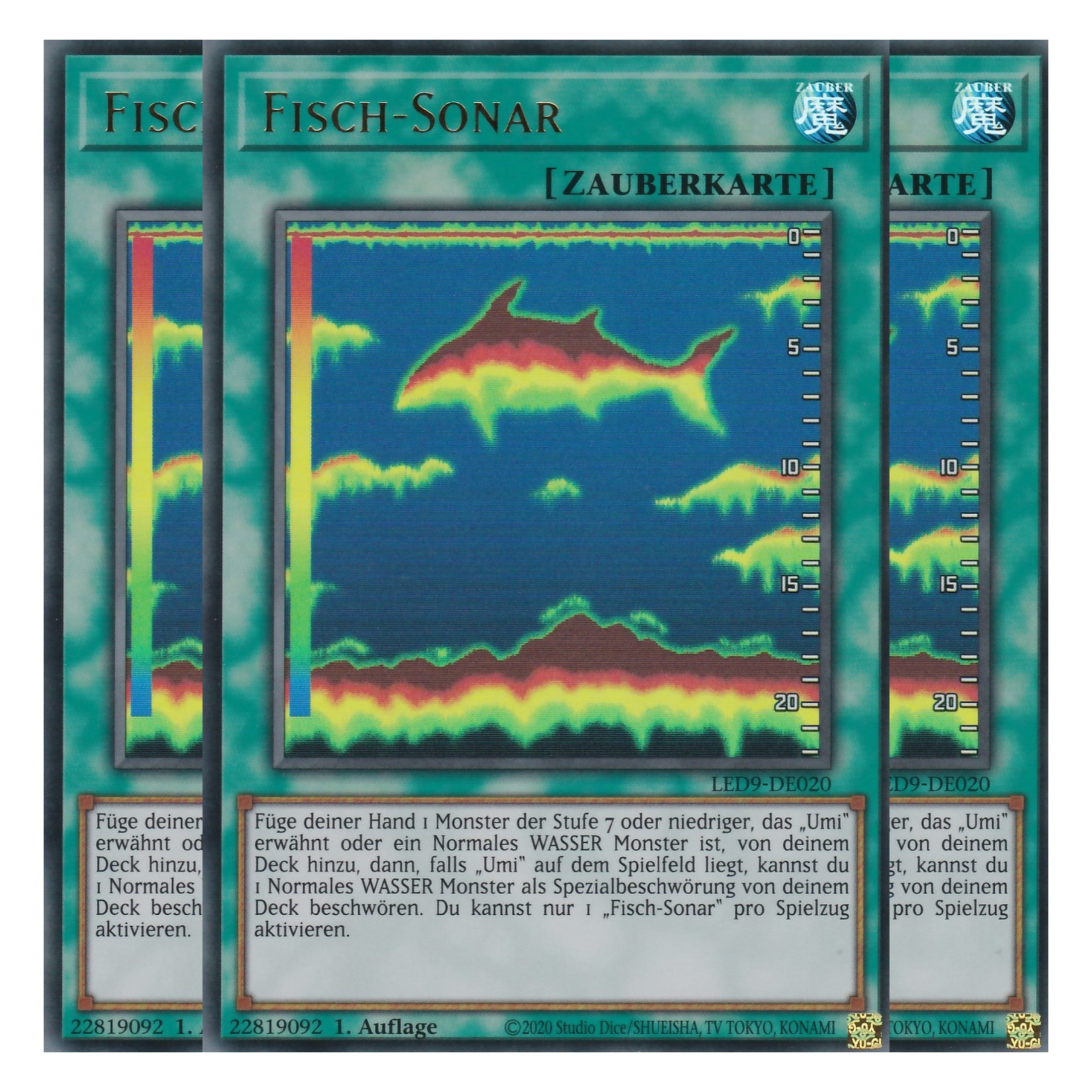 Fisch-Sonar - LED9-DE020 - Ultra Rare - Deutsch - 1. Auflage - Legendary Duelists: Duels From the Deep - Playset (3 Kopien)