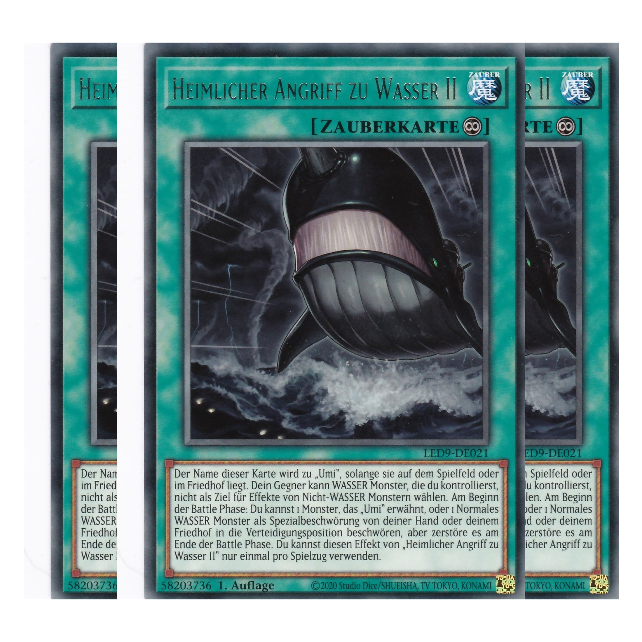 Heimlicher Angriff zu Wasser II - LED9-DE021 - Rare - Deutsch - 1. Auflage - Legendary Duelists: Duels From the Deep - Playset (3 Kopien)